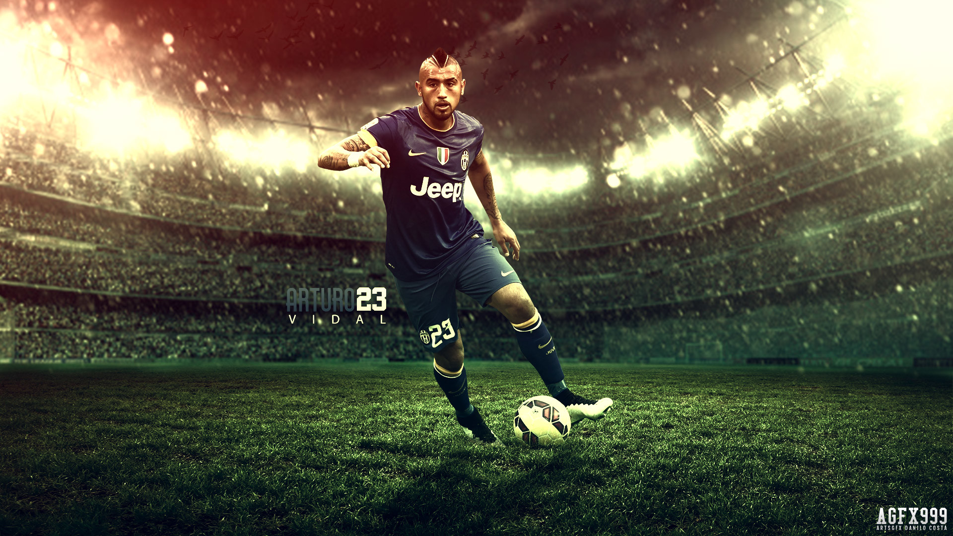 Arturo Vidal, Juventus, Stadio, Calciatore, Full HD 1080p, sfondo desktop