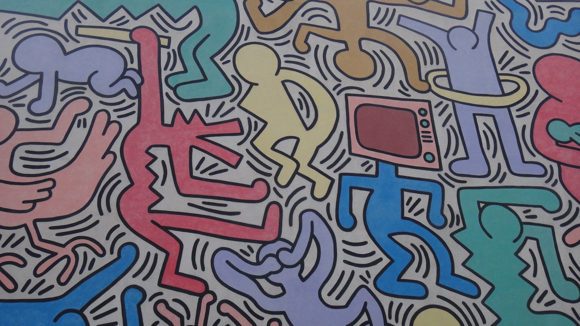Keith Haring, Tuttomondo, Pisa, Murale, Full HD 1080p, sfondo desktop
