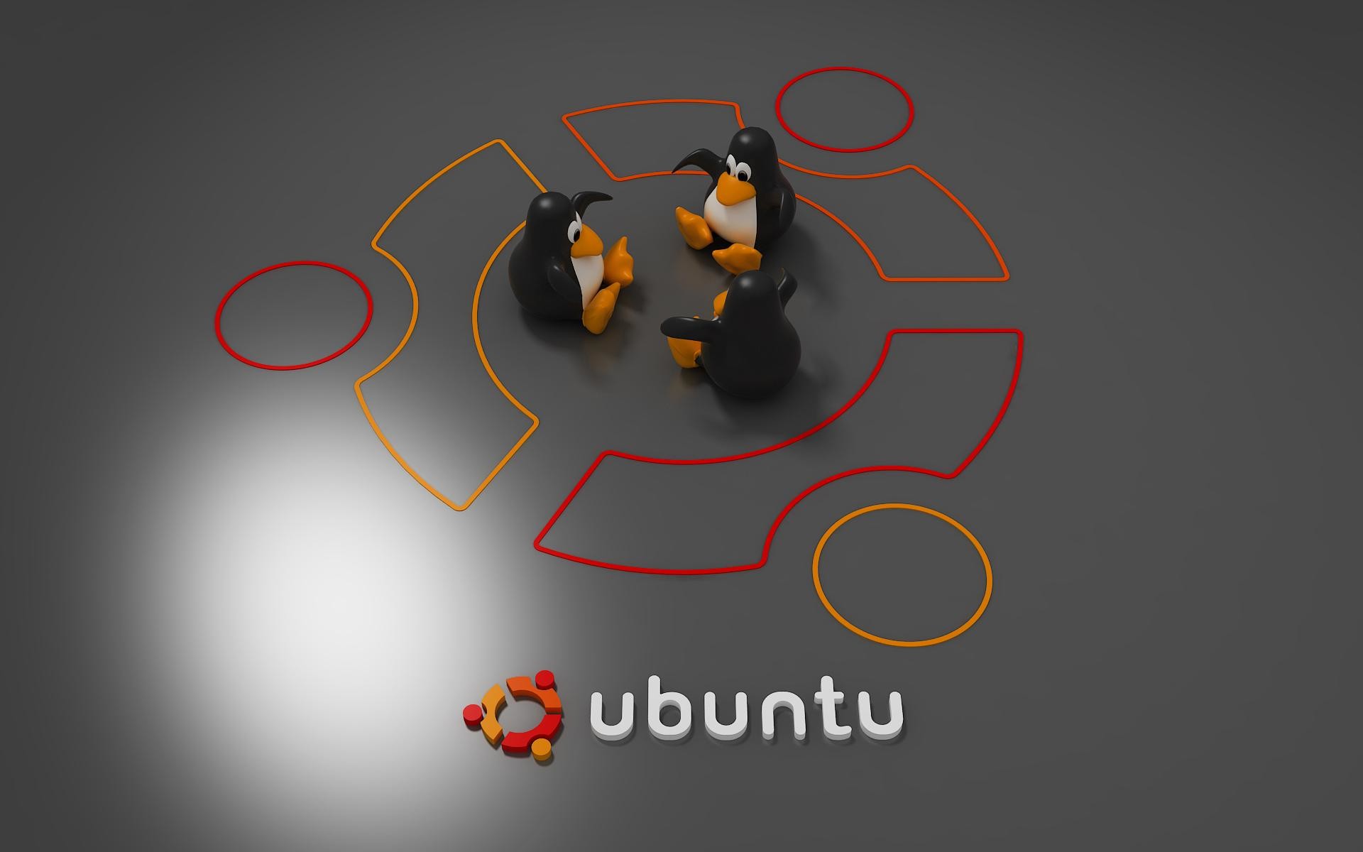 Ubuntu, Tux, Pinguini, Logo Ubuntu, Full HD, sfondo desktop