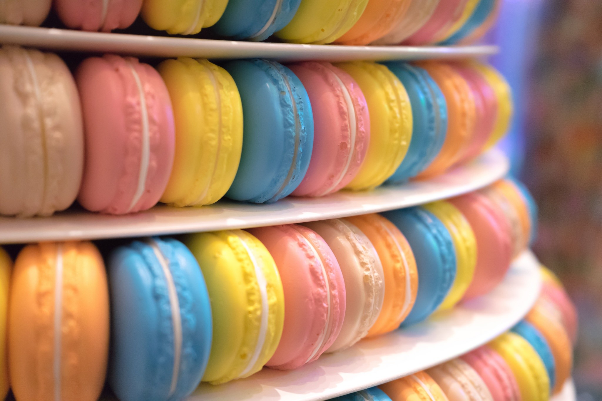 Torre di macarons, Colori pastello, Primo piano, wallpaper iPhone