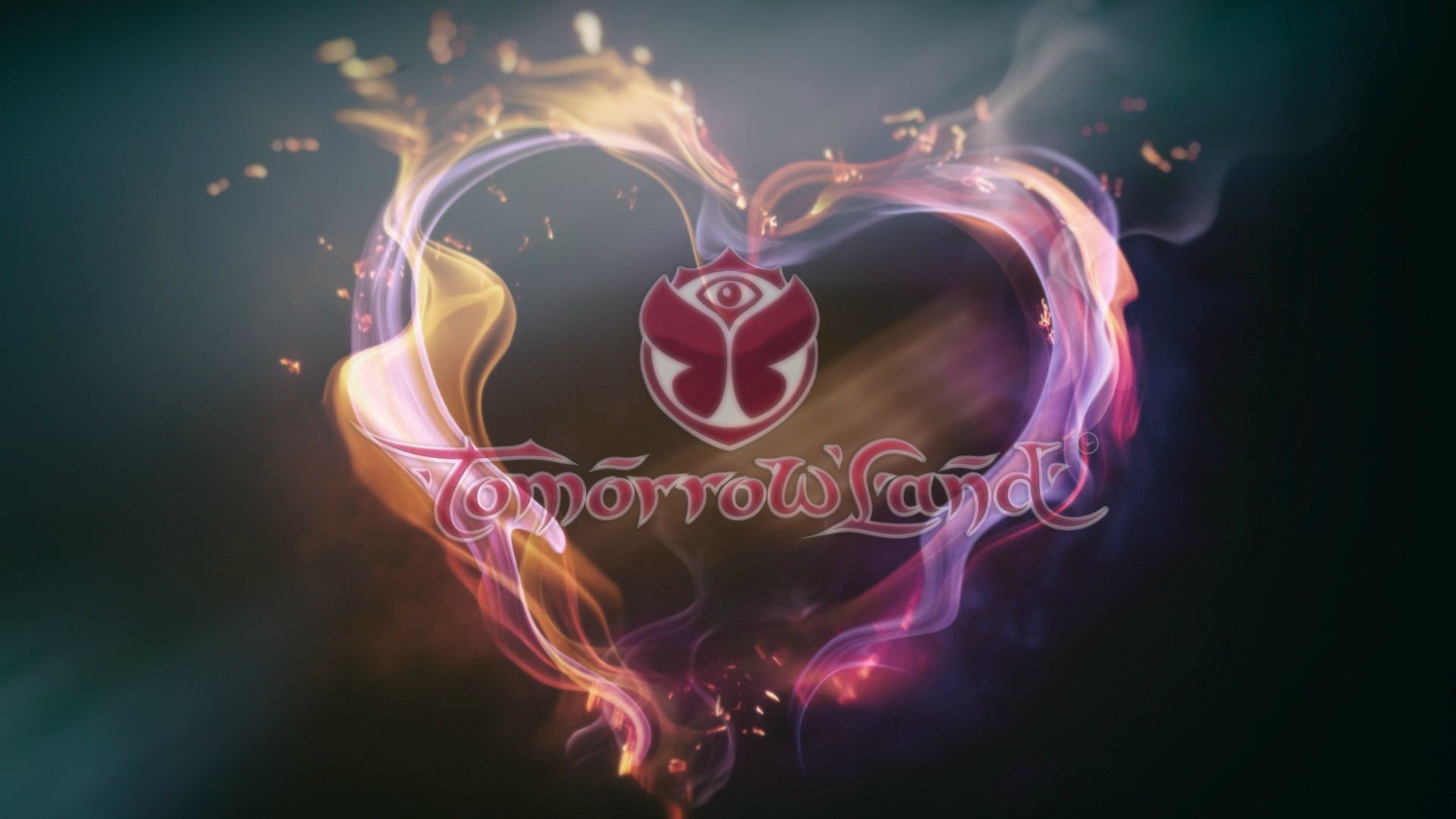 Tomorrowland, Logo, Cuore, Fumo, 16:9 Full HD, sfondo widescreen