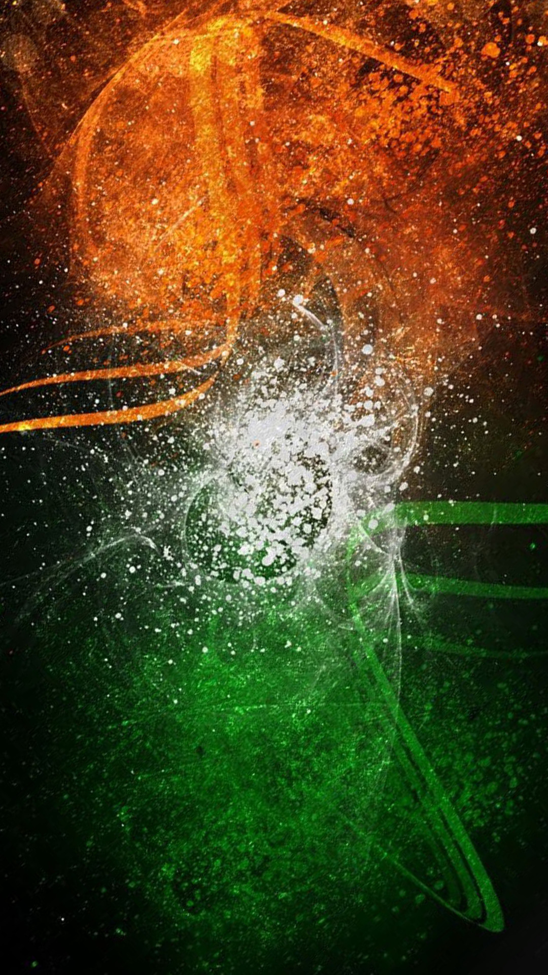 India, Arte digitale, Arancione e verde, wallpaper per iPhone e Android