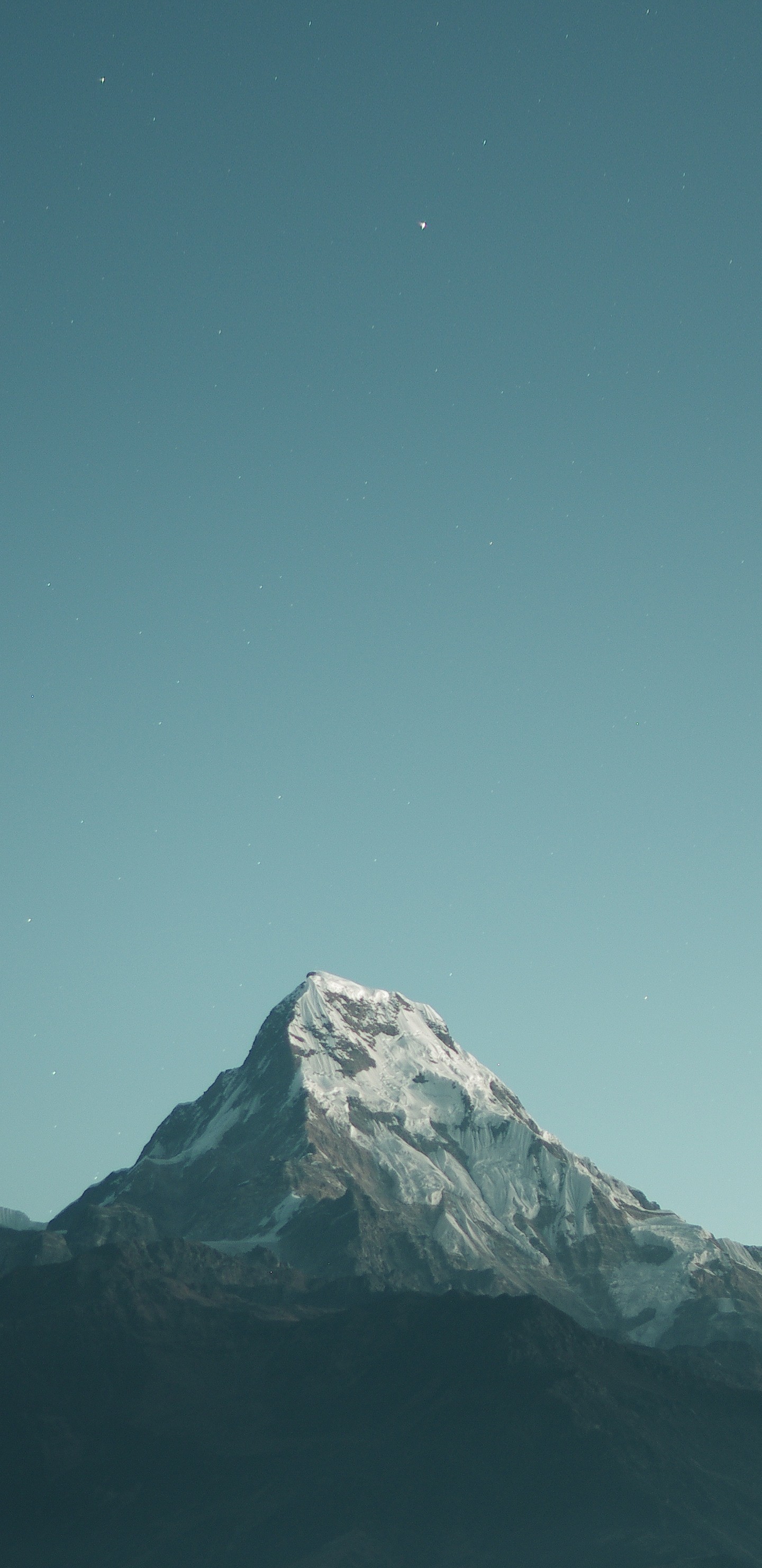 Montagna, Minimalista, Vetta innevata, QHD+, schermata di blocco Samsung Galaxy
