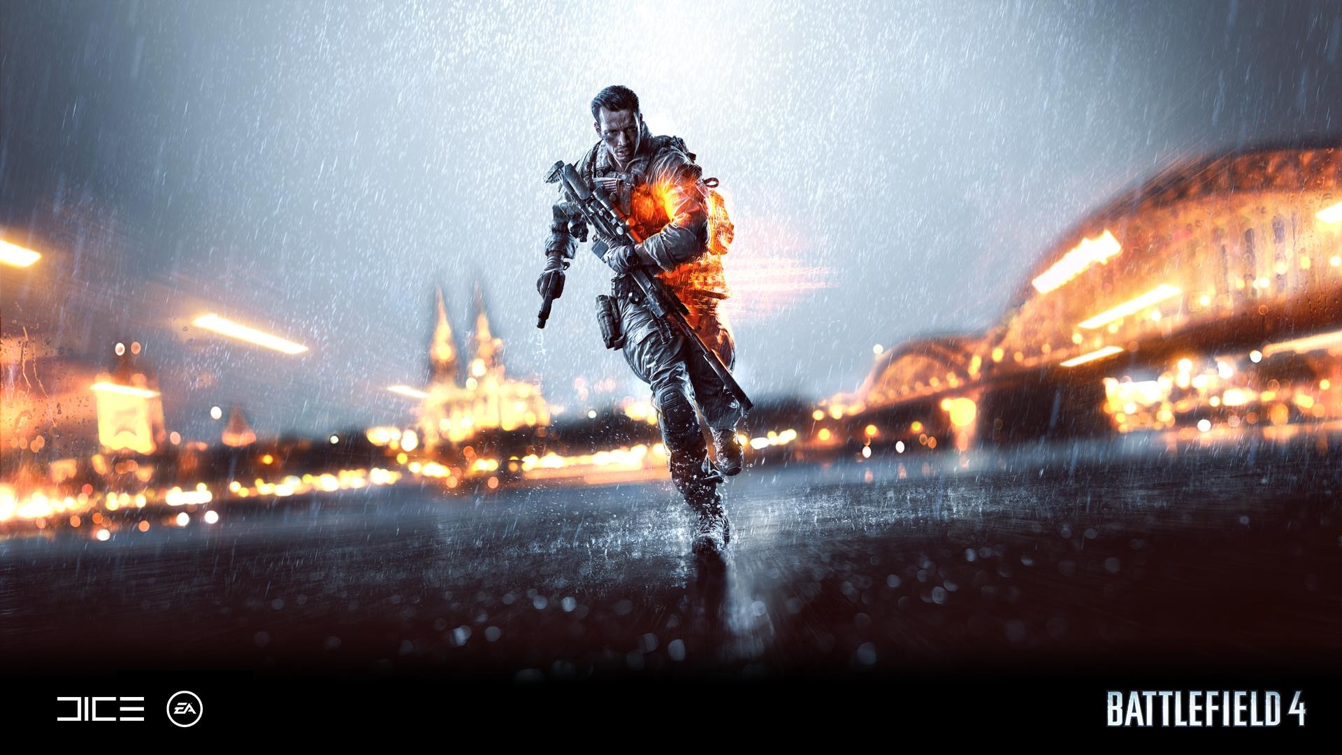 Battlefield 4, Soldato, Pioggia, Città, DICE, 16:9 Full HD, wallpaper widescreen
