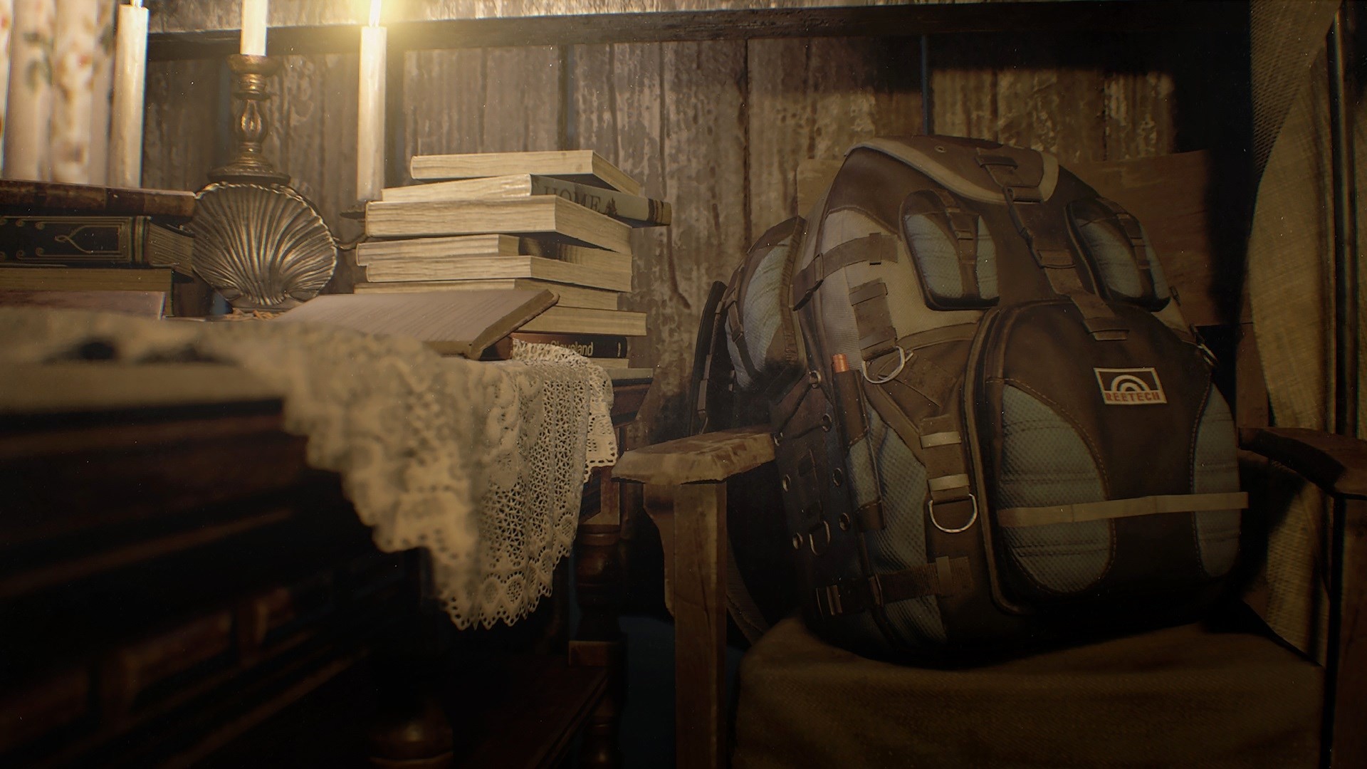 Resident Evil 7: Biohazard, Zaino, Libri, Interno, Horror, Full HD, sfondo per portatile