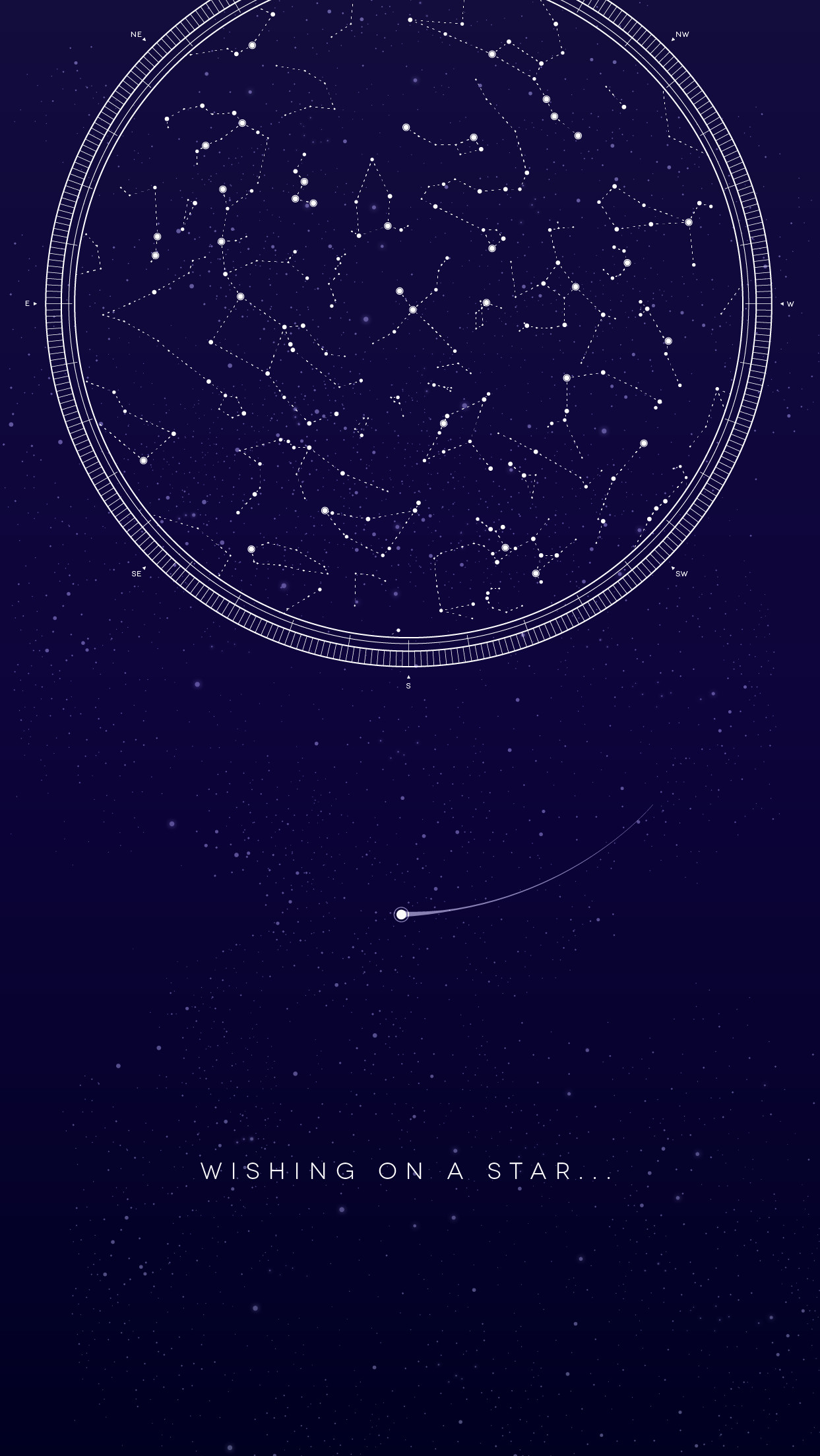 Wishing on a Star, Costellazioni, Blu notte, Minimalismo, sfondo iPhone