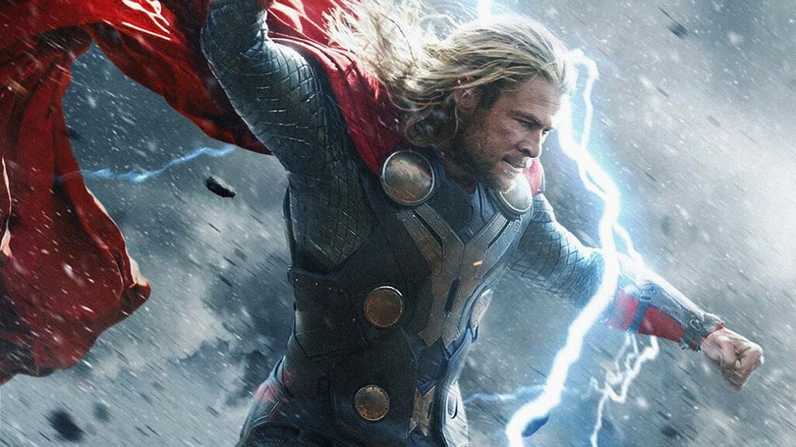 Thor, Chris Hemsworth, Thor: The Dark World, Fulmini, Tempesta, 2K, sfondo per portatile