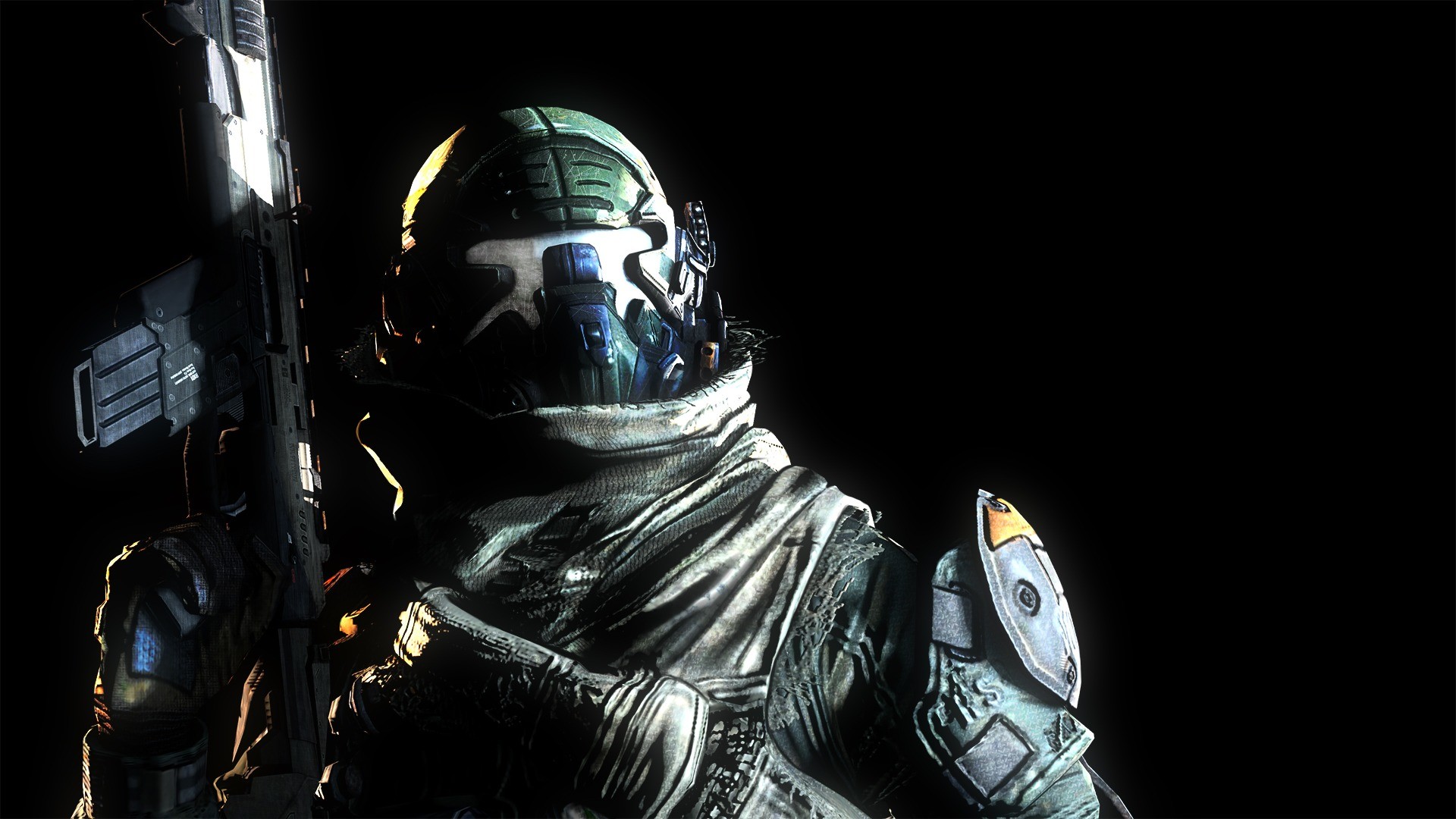 Titanfall 2, Pilota, Casco, Sfondo nero, Full HD, wallpaper per PC