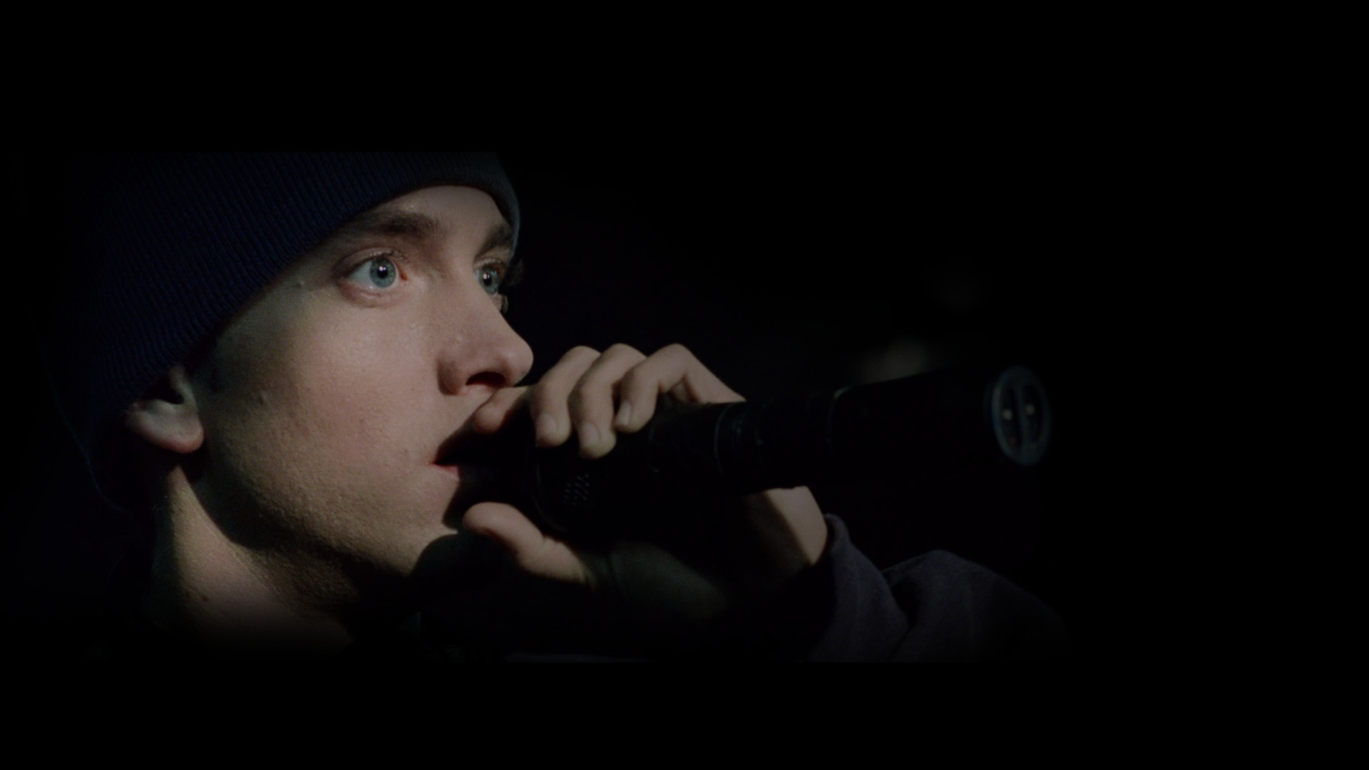 Eminem, Microfono, Berretto, Sfondo nero, Full HD, wallpaper per portatile