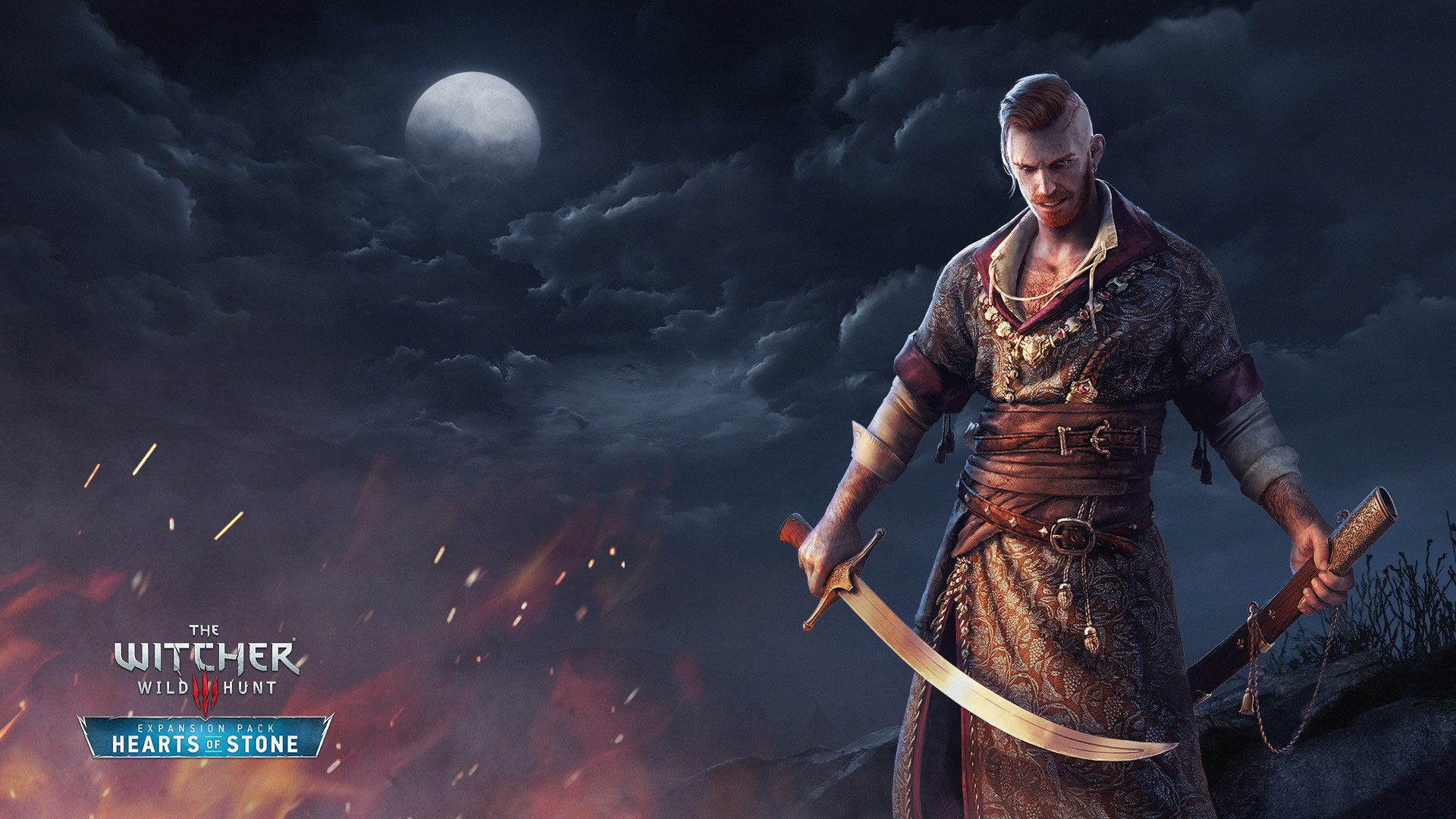Gaunter O'Dimm, Olgierd von Everec, The Witcher 3: Hearts of Stone, Luna, Sciabola, wallpaper Full HD