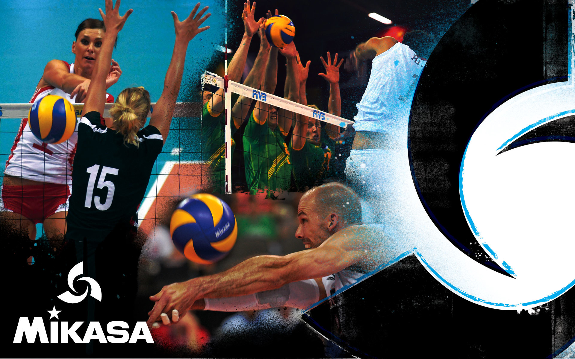 Mikasa, Pallavolo femminile, Tuffo, Collage, Full HD, sfondo Windows 11