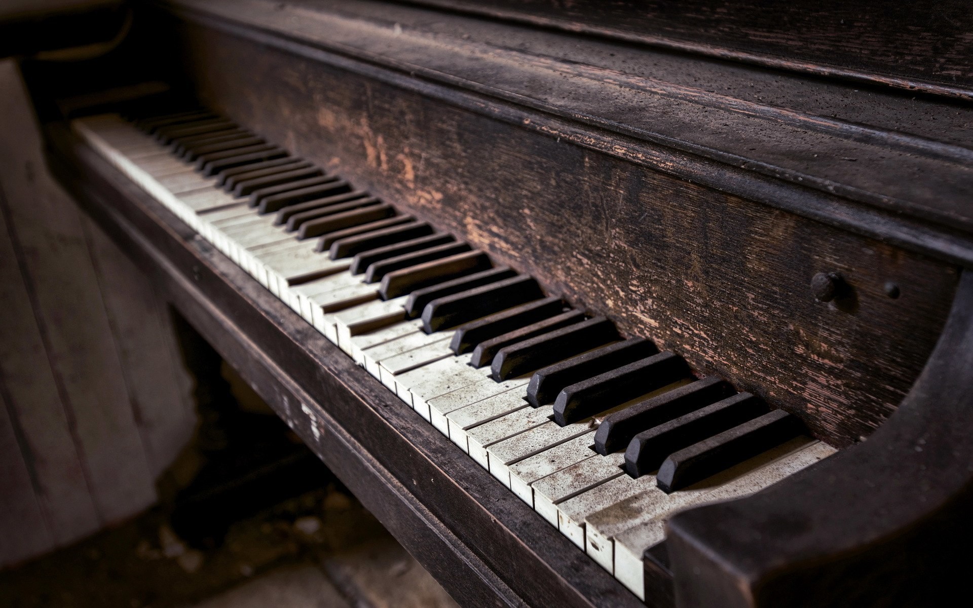 Pianoforte verticale, Tasti consumati, Vintage, Full HD, sfondo per portatile