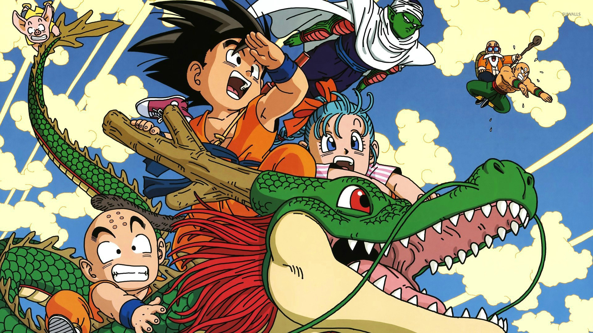Goku, Bulma, Crilin, Dragon Ball, Drago, Full HD, sfondo per portatile