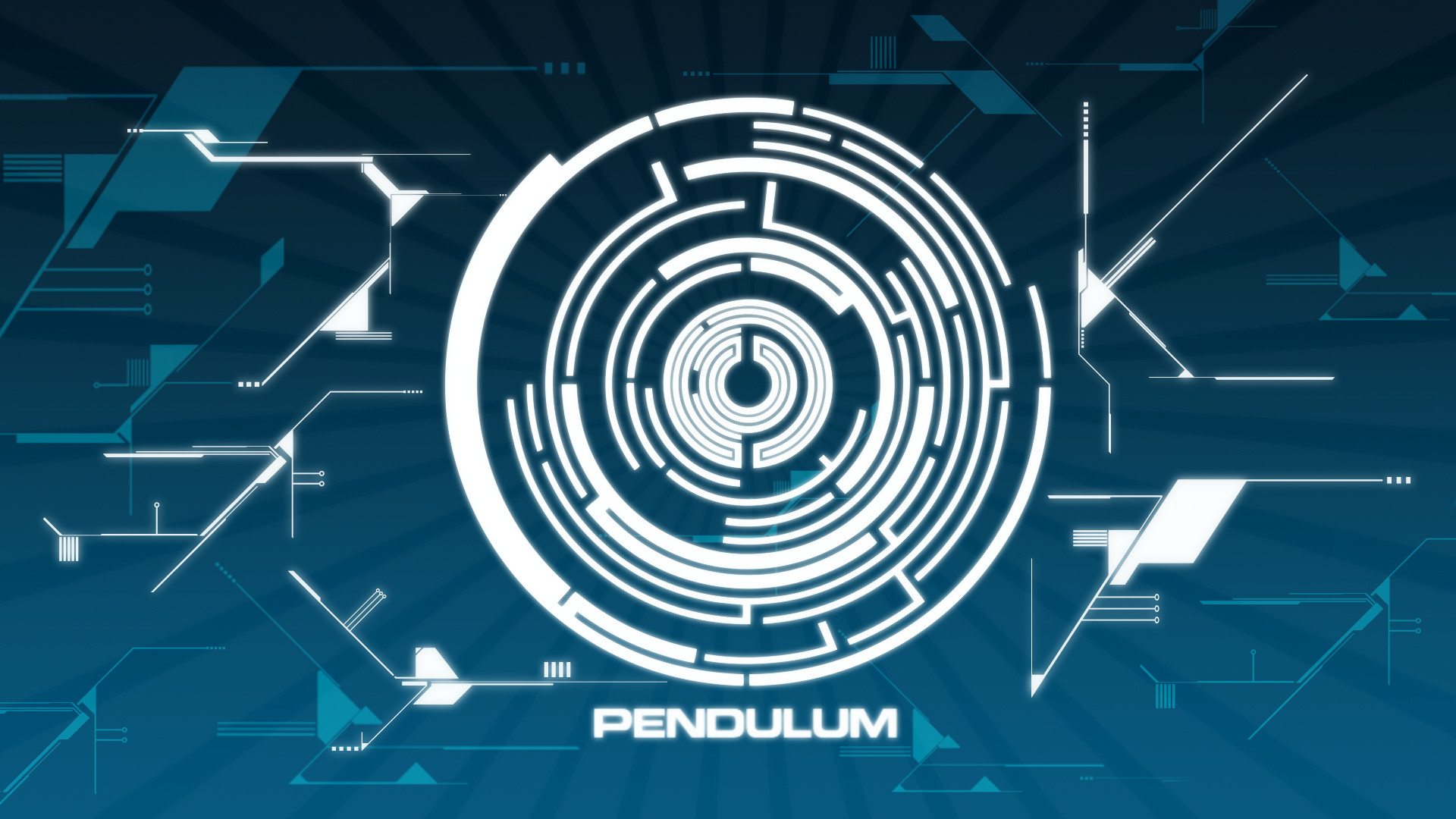 Pendulum, Logo, Blu, Cerchi, 1920x1080, immagine di sfondo