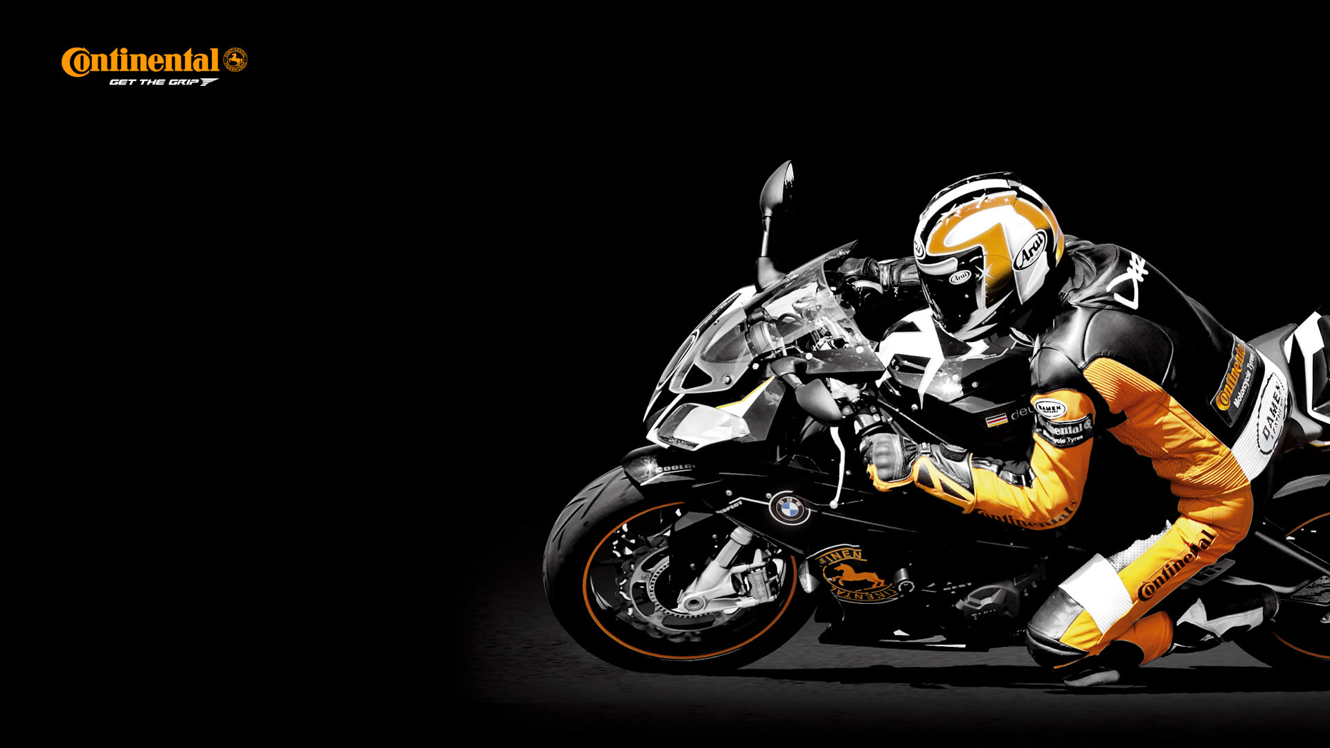 Continental, Motociclista, Piega, Sfondo nero, 1920x1080, wallpaper desktop