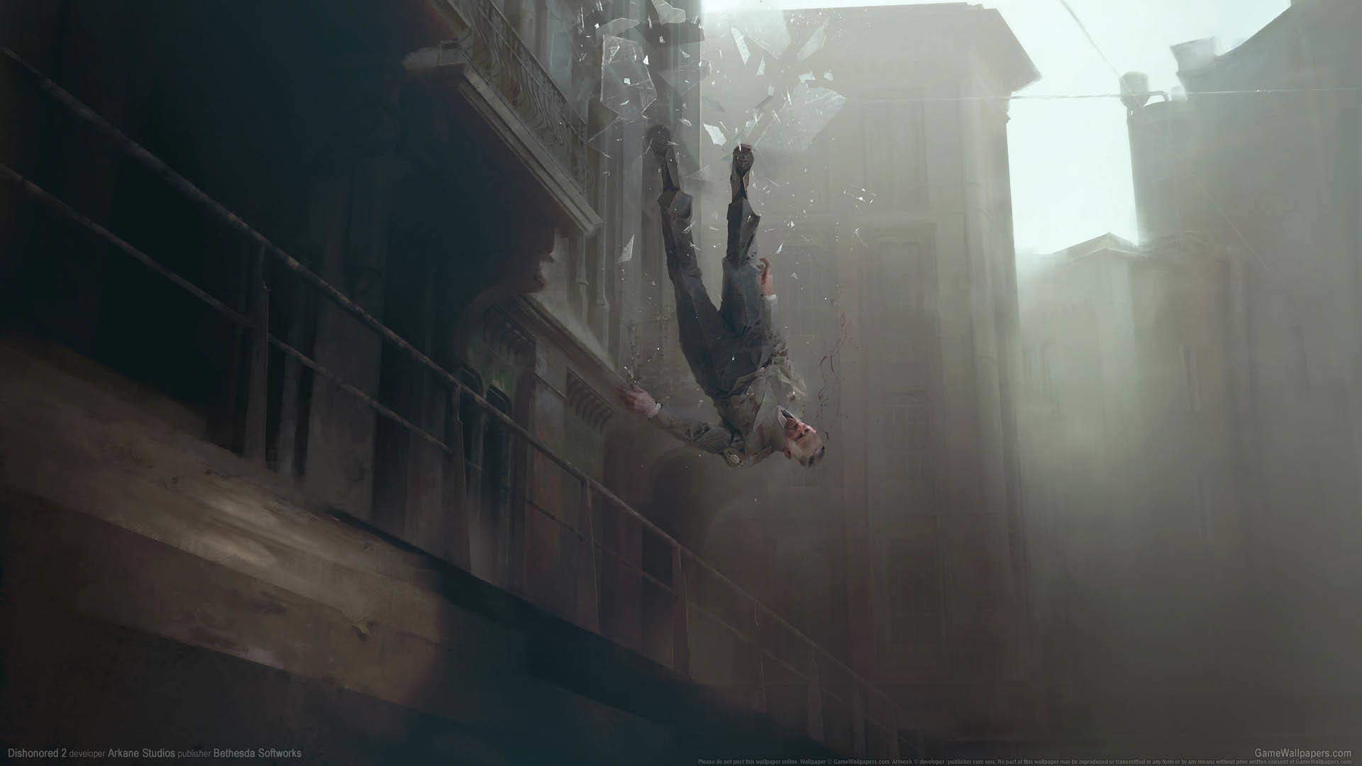 Dishonored 2, Salto, Nebbia, Full HD, sfondo per portatile