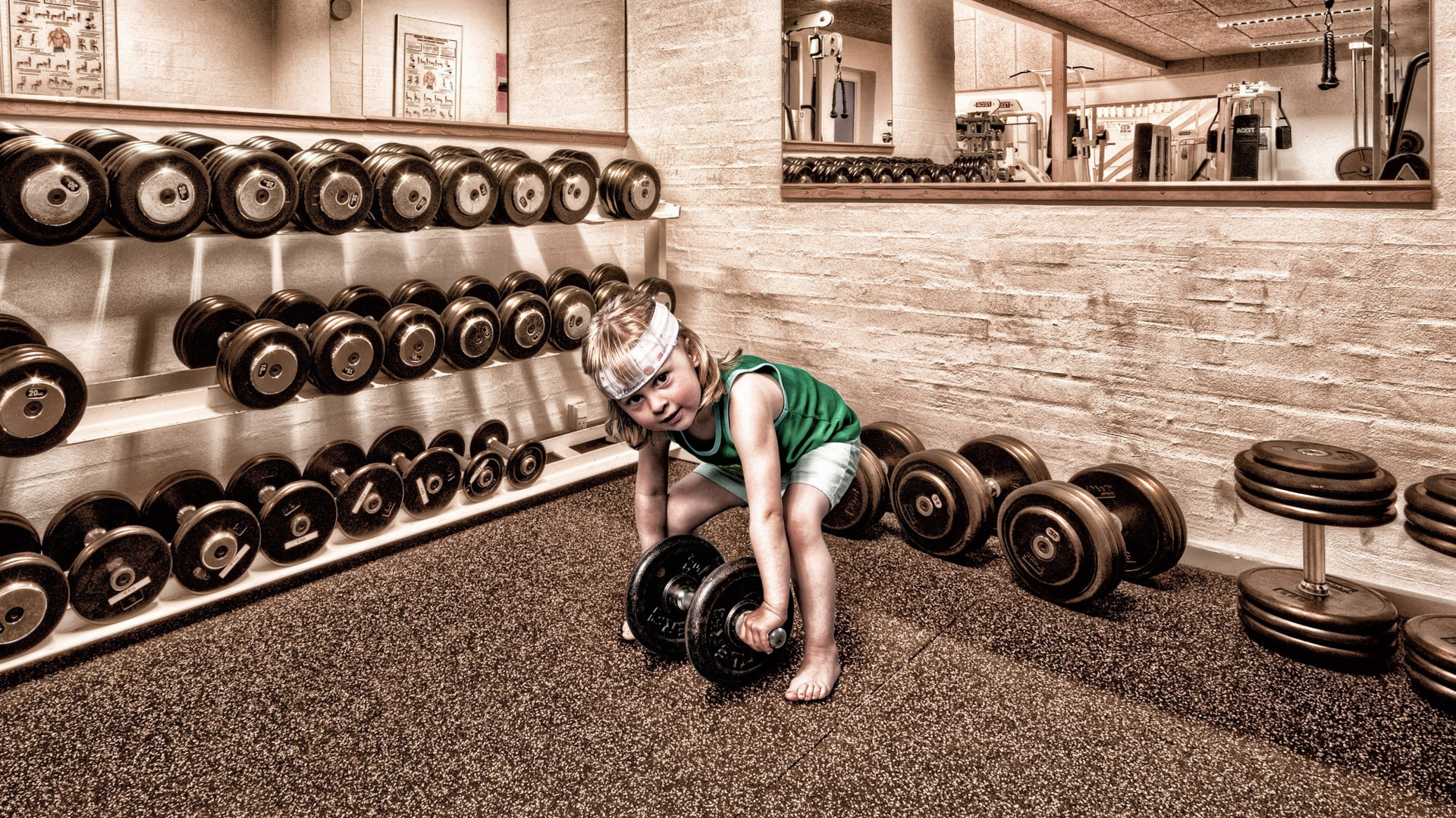 Bambino, Manubri, Palestra, Rastrelliera, 16:9 Full HD, sfondo widescreen