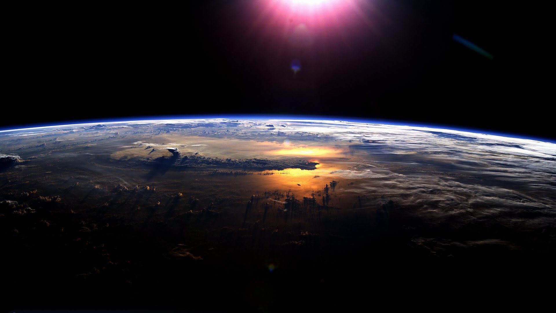Terra, Orbita, Alba, Nuvole, 1920x1080, wallpaper desktop