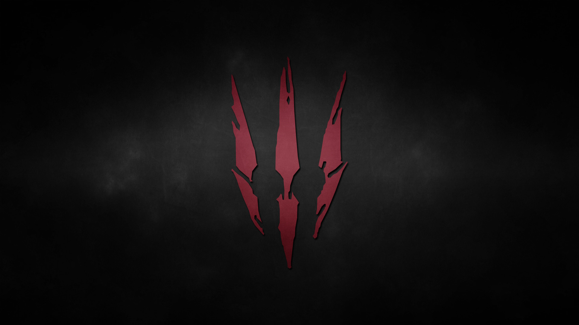 Logo The Witcher 3, Artigli, Rosso, Sfondo scuro, Full HD, wallpaper desktop