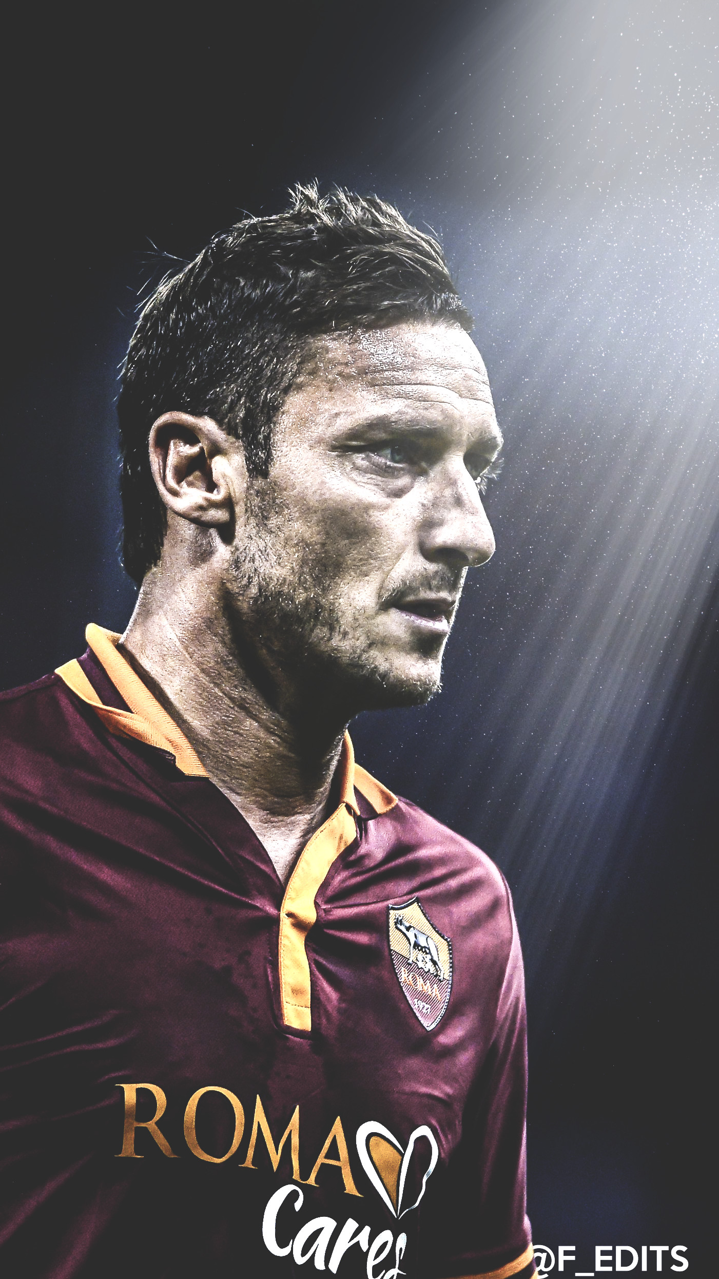 Francesco Totti, AS Roma, Ritratto, Fotoritocco, Full HD, sfondo per smartphone