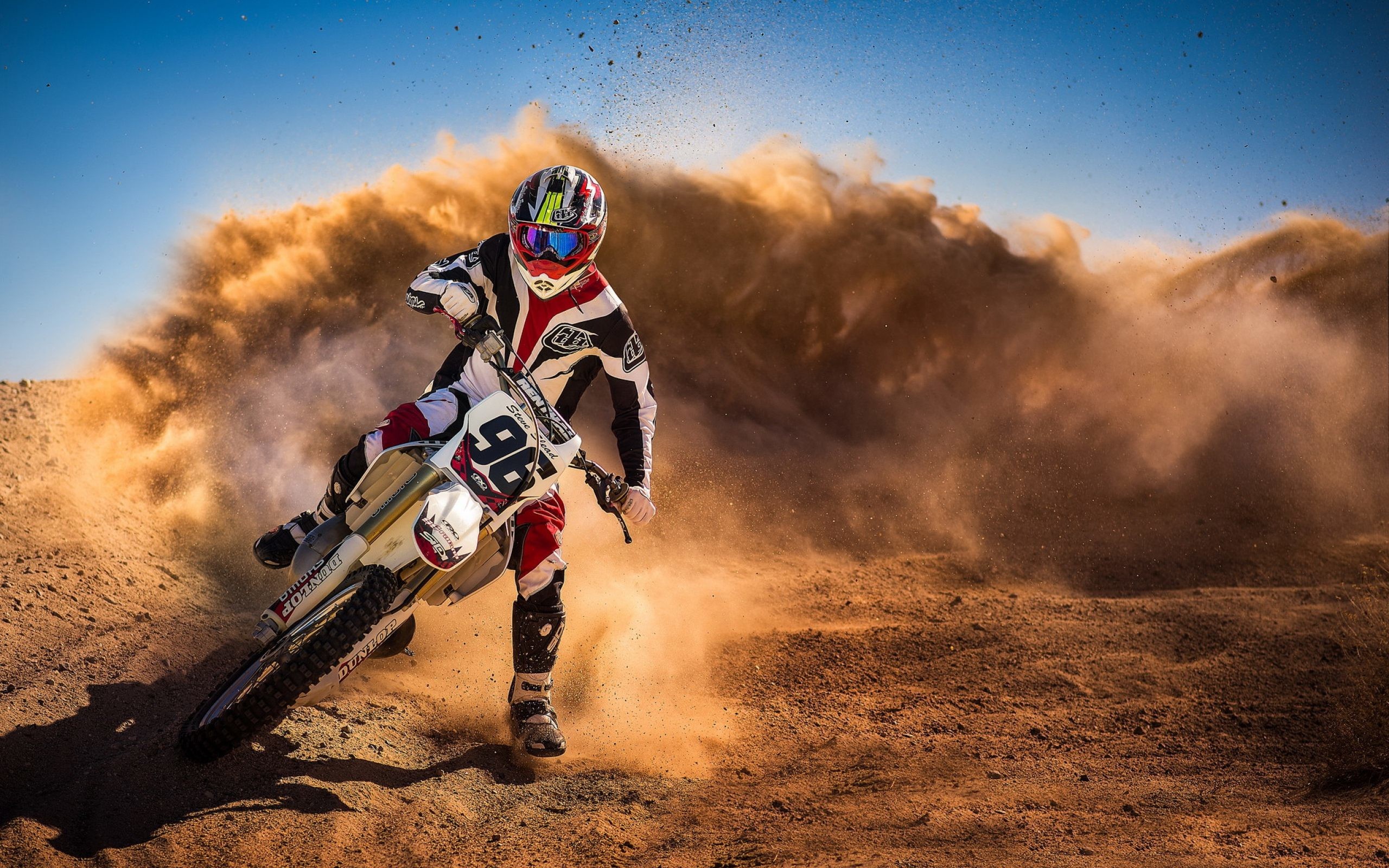 Motocross, Polvere, Sterrato, Pilota, 16:10 2K, sfondo widescreen