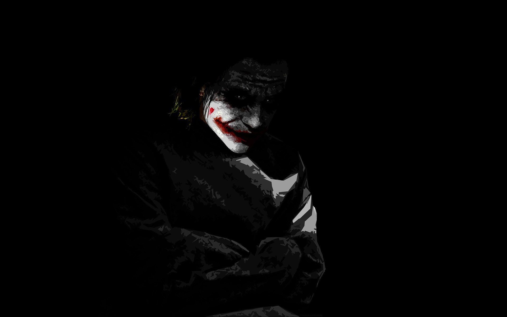 Joker, Heath Ledger, Sfondo nero, 16:10 Full HD, wallpaper widescreen