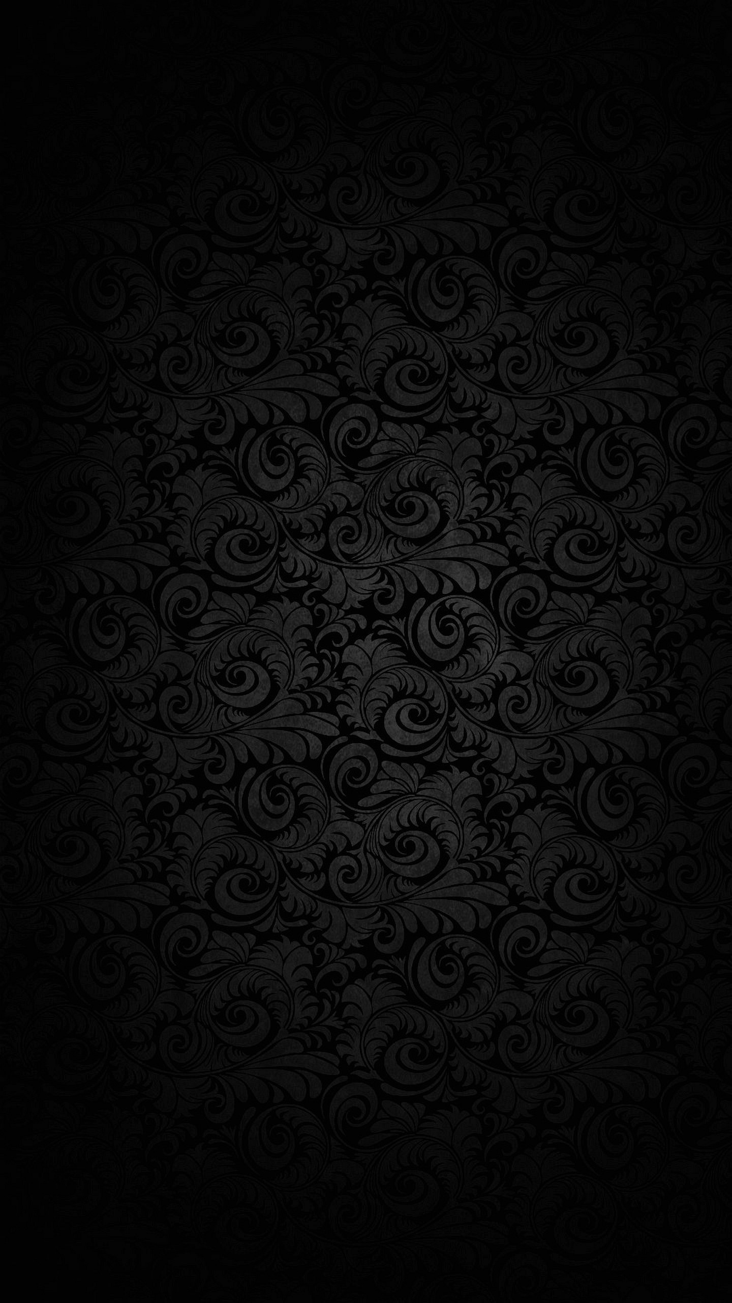 Damascato, Nero, Minimalista, QHD+, sfondo per iPhone e Android