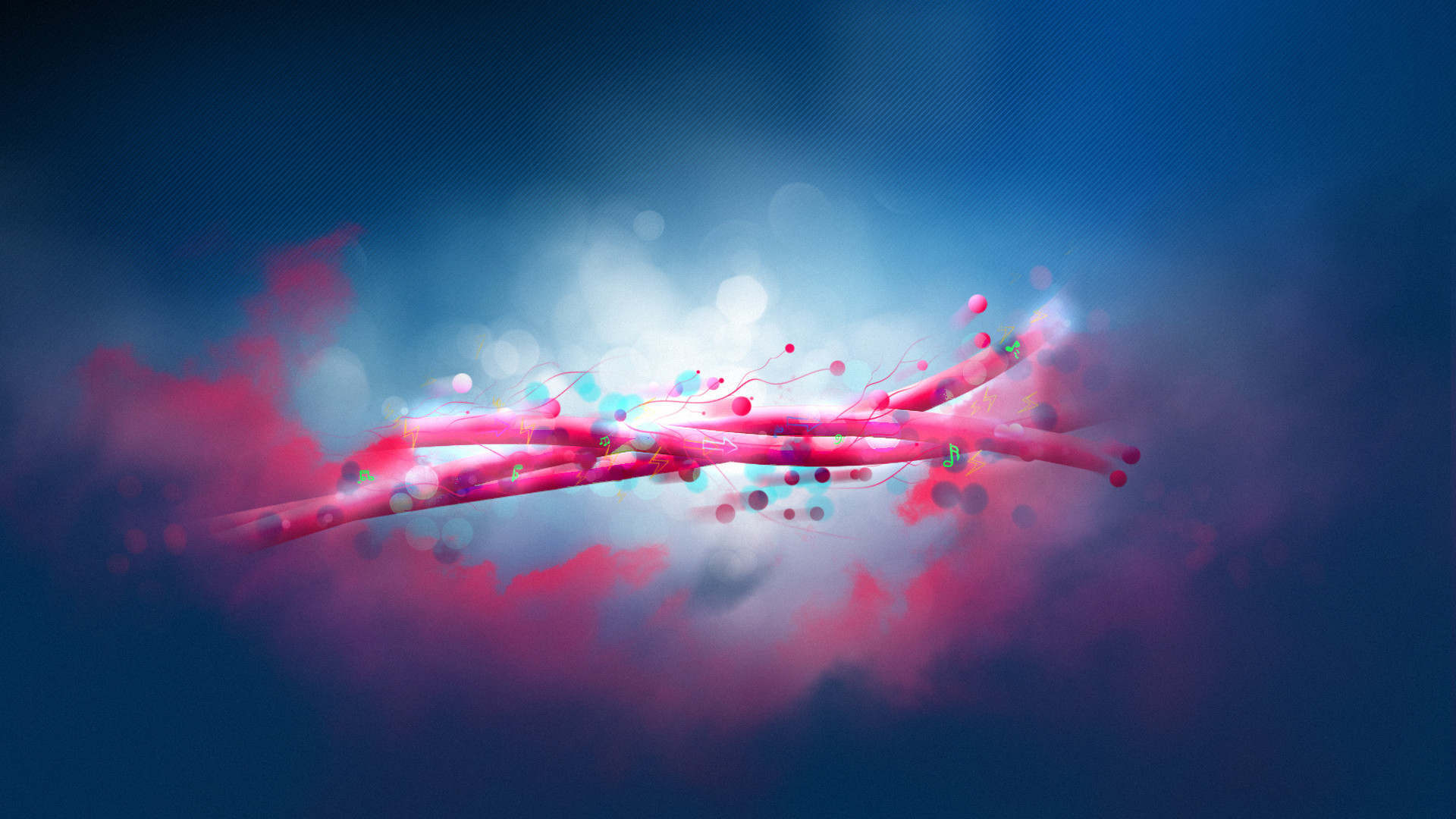Fumo rosa, Bokeh, Astratto, Toni blu, 1920x1080, sfondo per PC