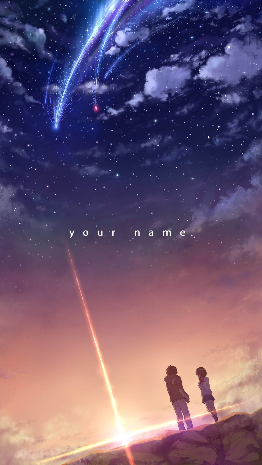 Your Name, Kimi no na wa, Makoto Shinkai, Cometa, Cielo stellato, sfondo Full HD per cellulare