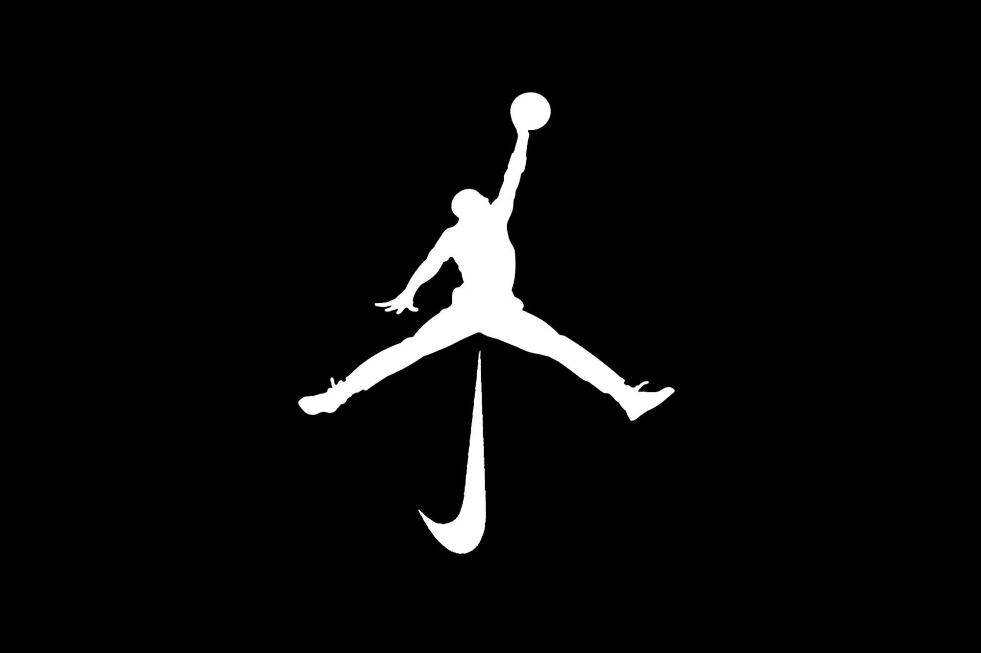 Jumpman, Air Jordan, Nike Swoosh, Logo, Sfondo nero, Full HD, wallpaper per PC