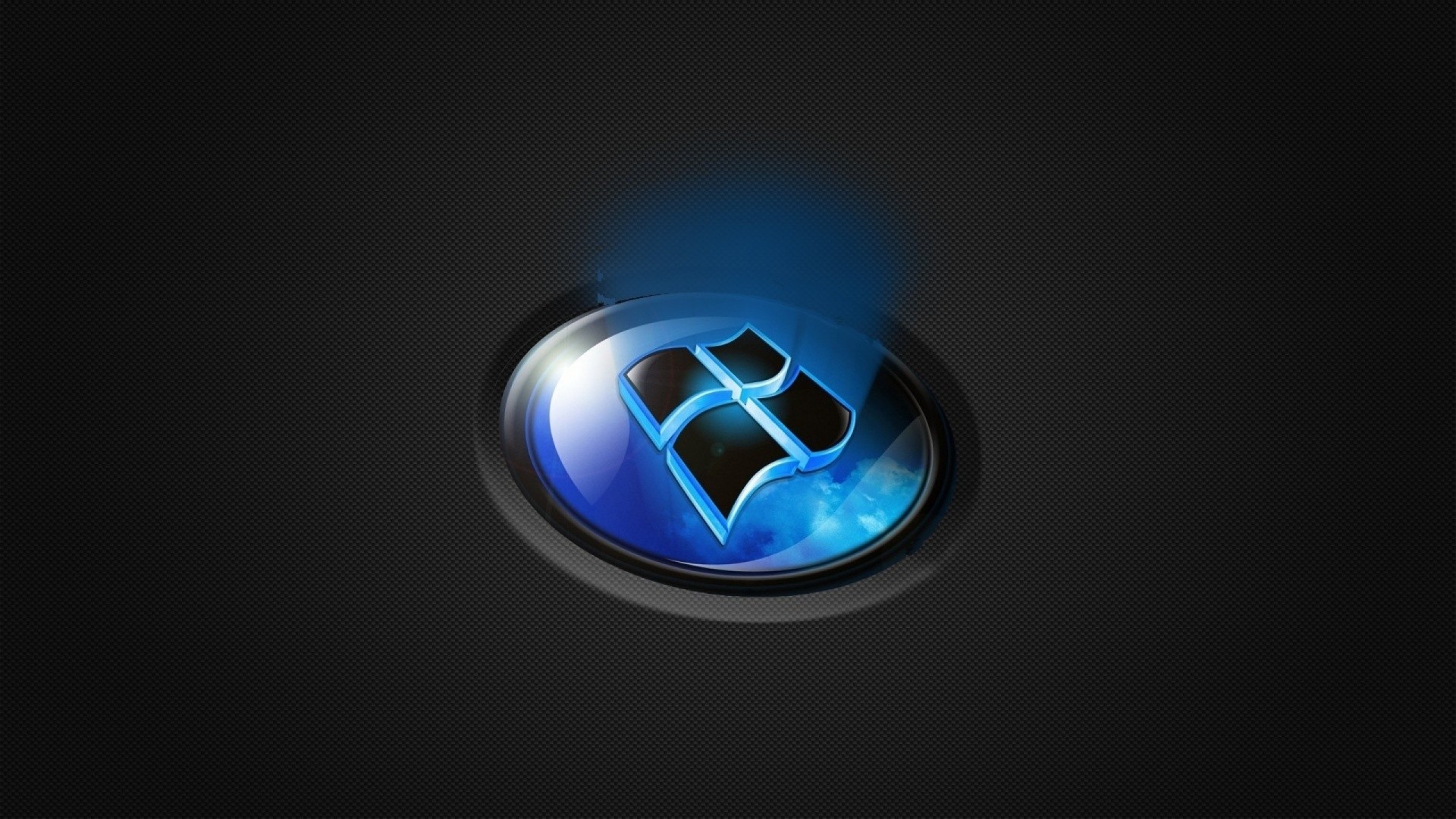 Logo Windows, Pulsante 3D, Sfondo nero, Full HD, wallpaper desktop