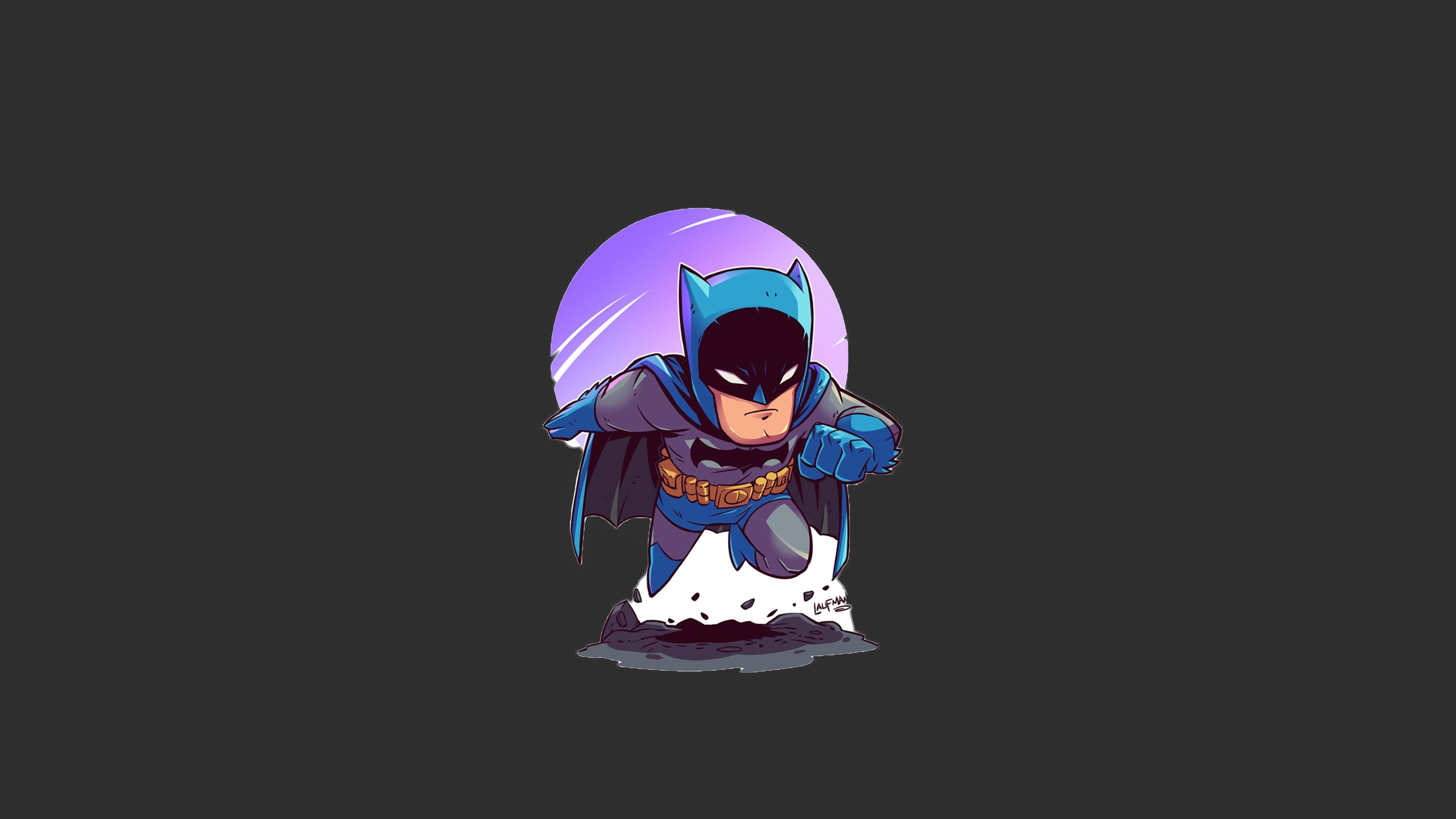 Batman, Chibi, Illustrazione, 4K 2160p, sfondo desktop