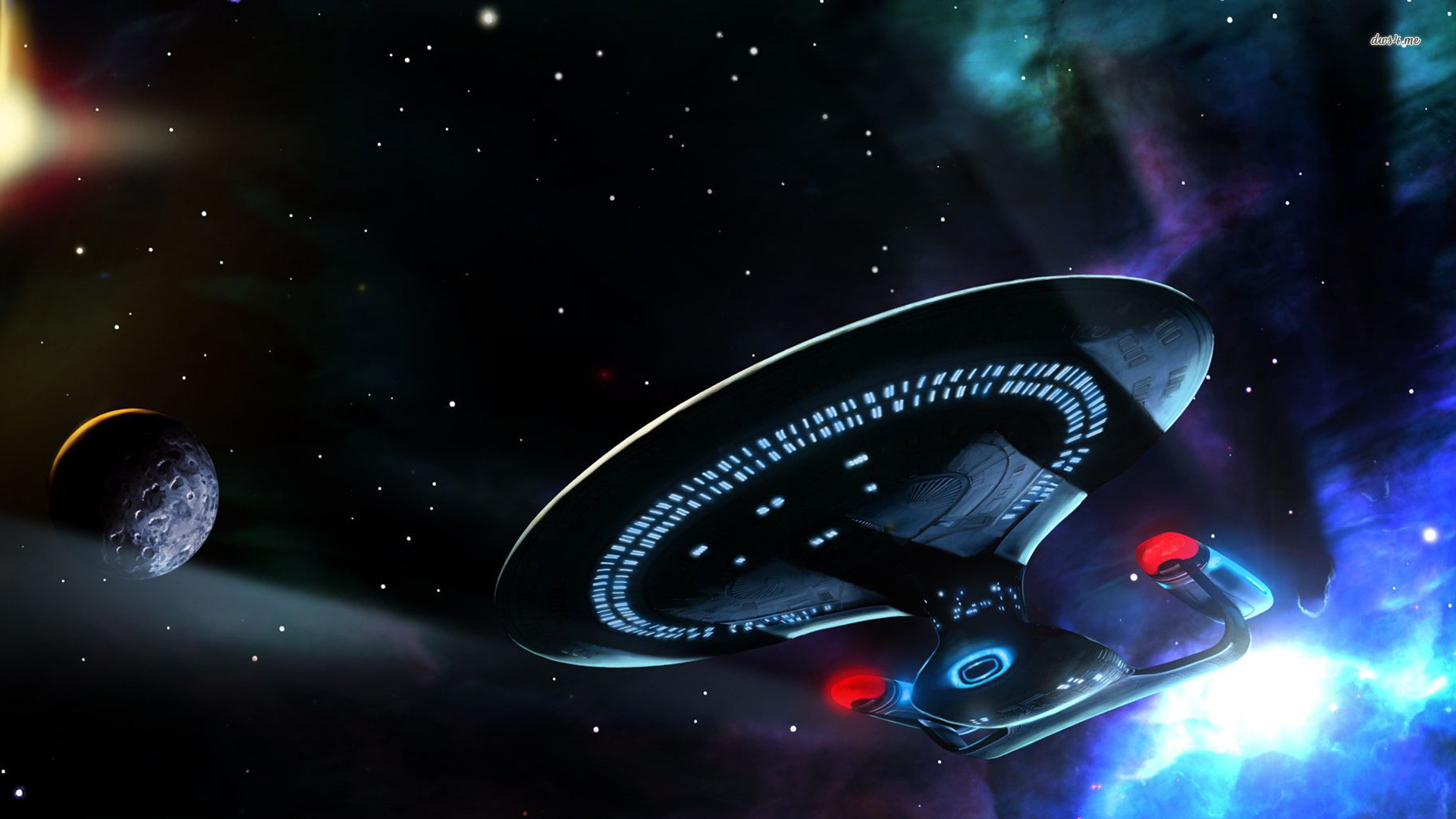 USS Enterprise (NCC-1701-D), Star Trek: The Next Generation, Astronave, Spazio, Pianeta, sfondo desktop