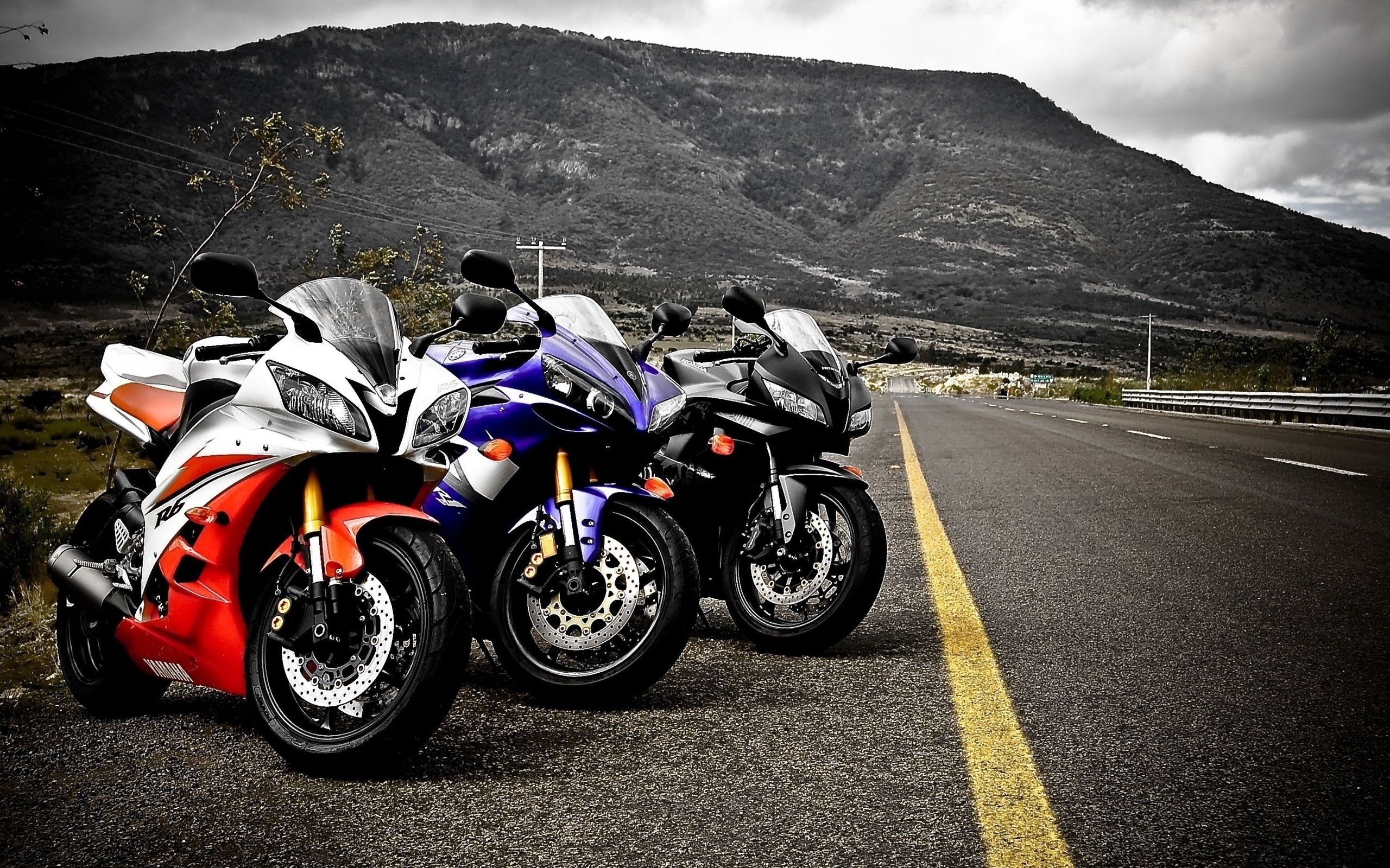 Yamaha YZF-R6, Supersportive, Strada, Montagne, 2560x1600, sfondo MacBook Pro