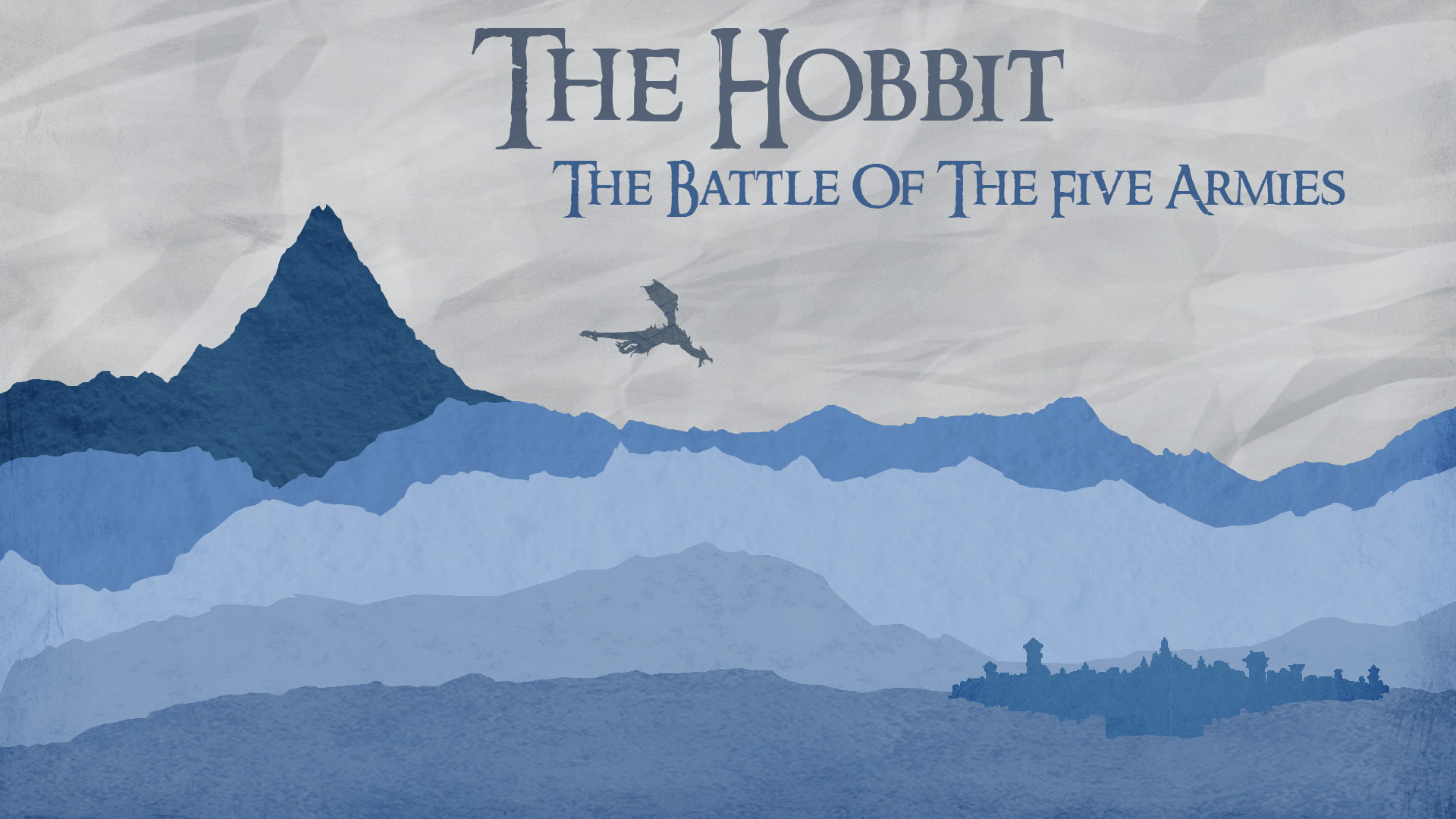 Lo Hobbit: La battaglia delle cinque armate, Montagna Solitaria, Smaug, Minimalismo, sfondo desktop