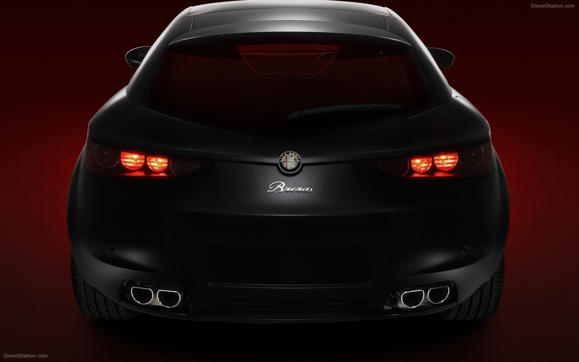 Alfa Romeo Brera, Nero, Vista posteriore, Luce rossa, 1920x1200, sfondo per PC