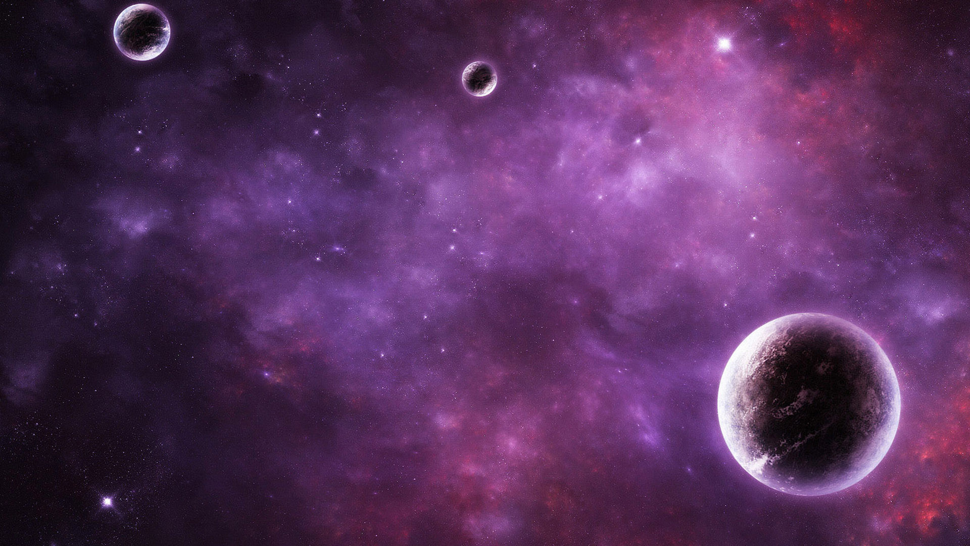 Spazio, Pianeti, Nebulosa, Viola, Full HD, sfondo desktop