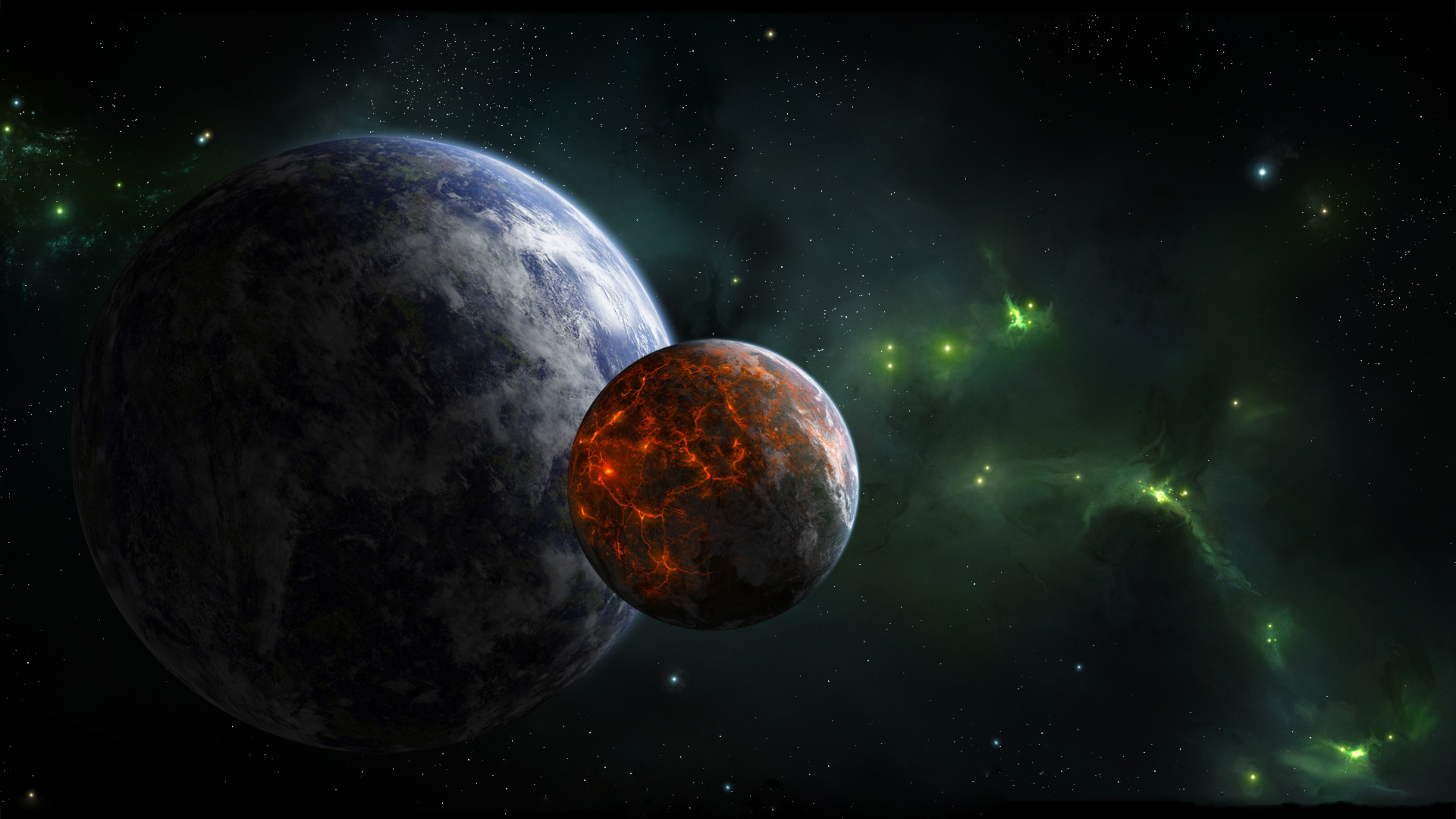 Pianeti, Pianeta rosso, Nebulosa, Spazio, Full HD 1080p, sfondo desktop