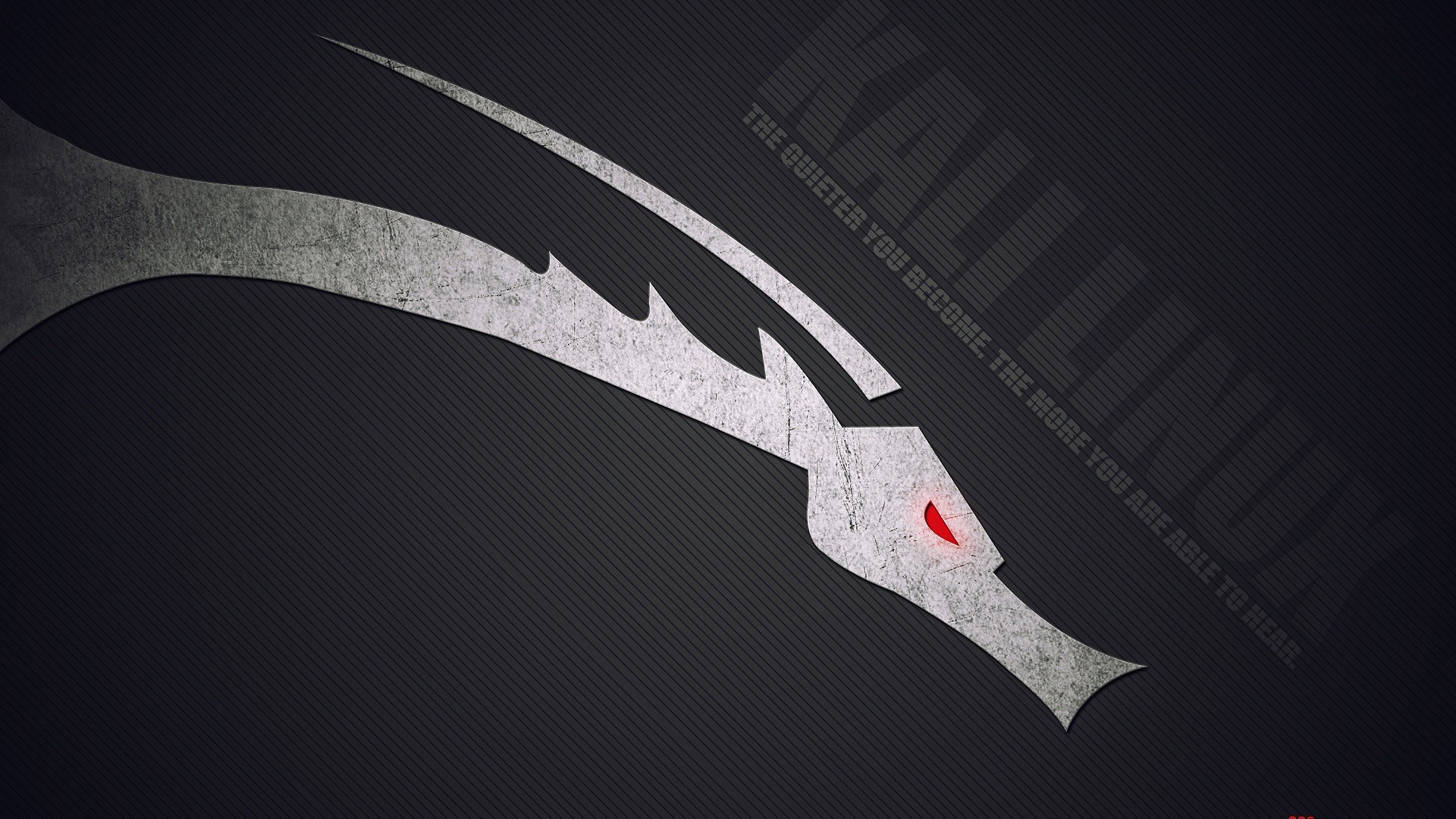 Kali Linux, Drago, Arte digitale, Grigio scuro, Full HD, sfondo desktop