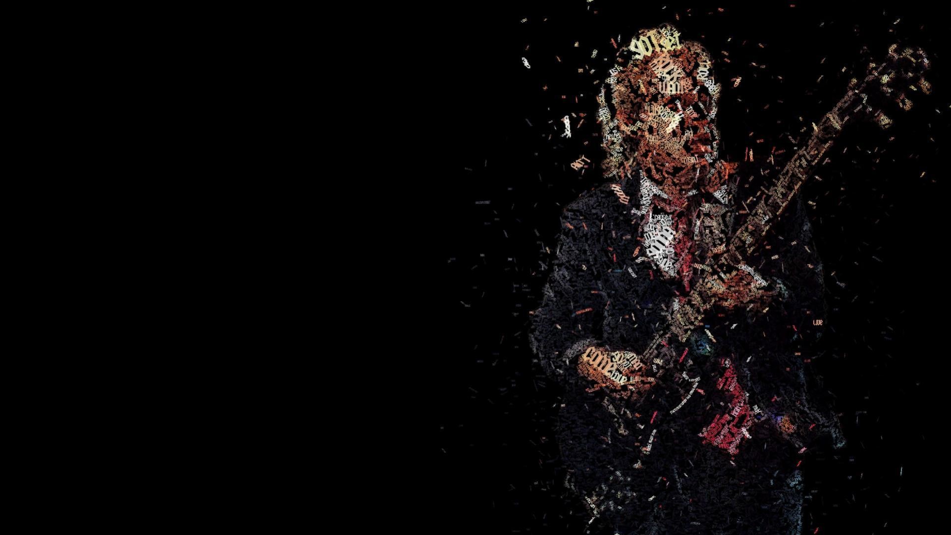Chitarrista, Arte digitale, Sfondo nero, Full HD, wallpaper per PC