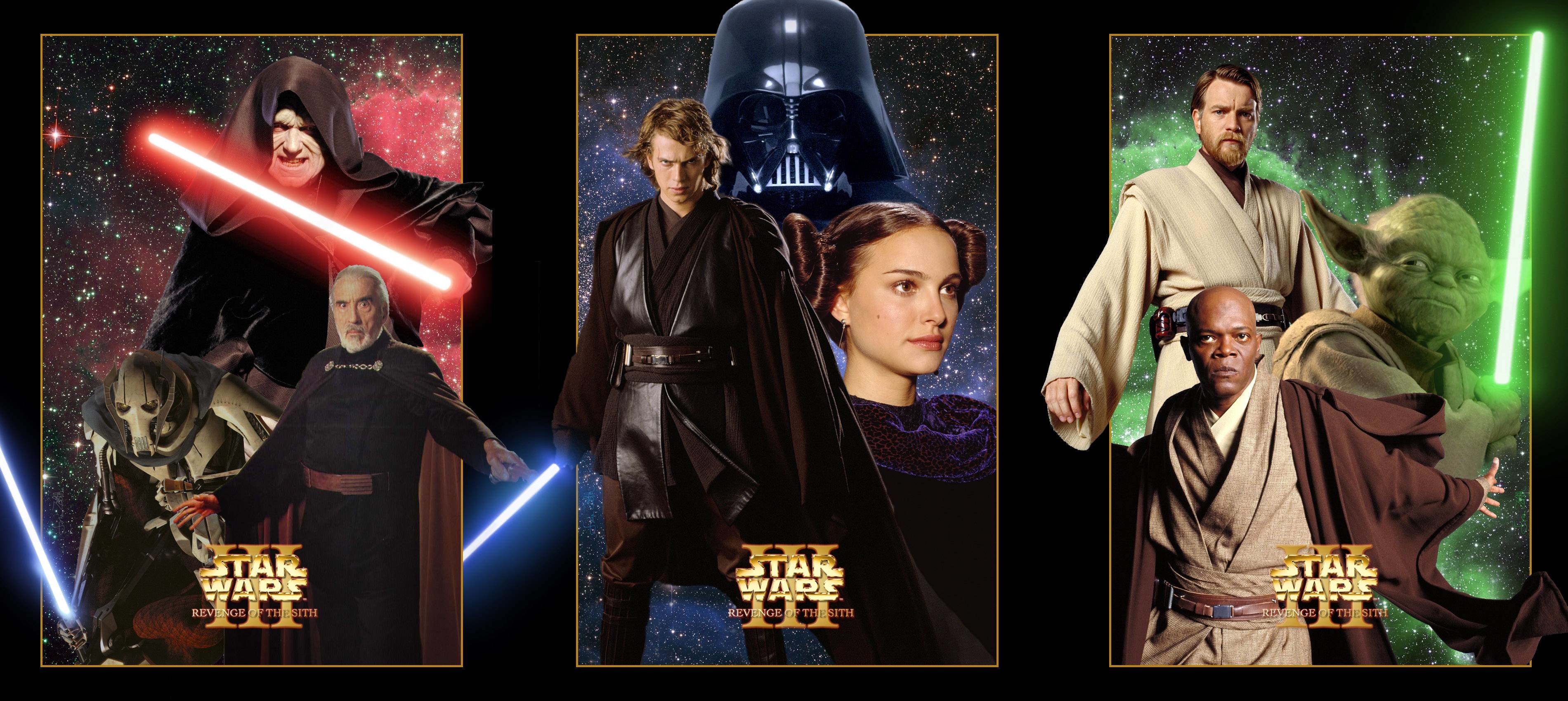 Trilogia prequel, Anakin Skywalker, Darth Vader, Padmé Amidala, Yoda, Star Wars, Poster, sfondo 2K
