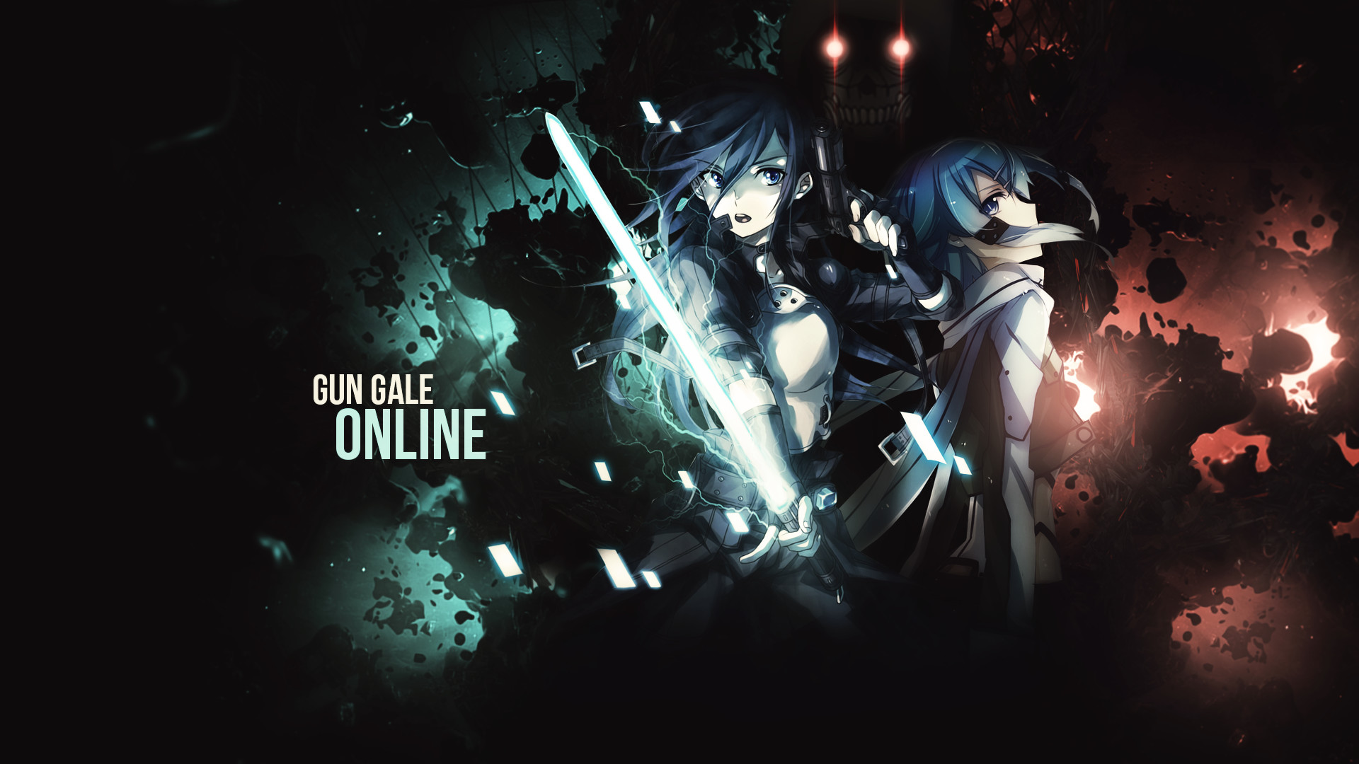 Kirito (GGO), Sinon, Gun Gale Online, Sword Art Online, 1920x1080, immagine di sfondo