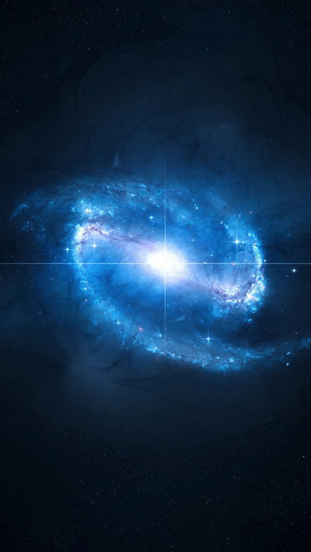 Galassia a spirale, Spazio, Blu, Stelle, wallpaper per iPhone e Android