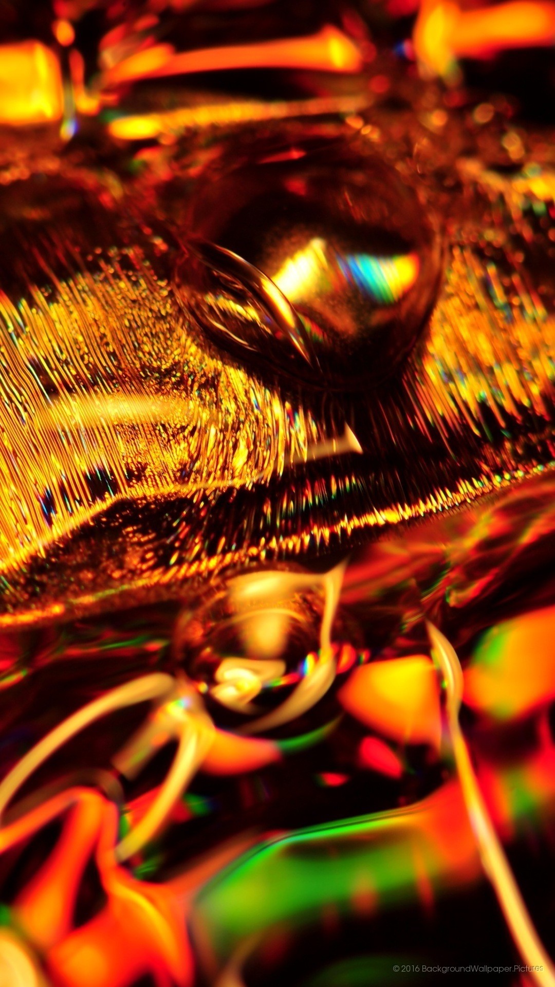 Gocce, Liquido dorato, Macro, Astratto, Full HD, sfondo per cellulare