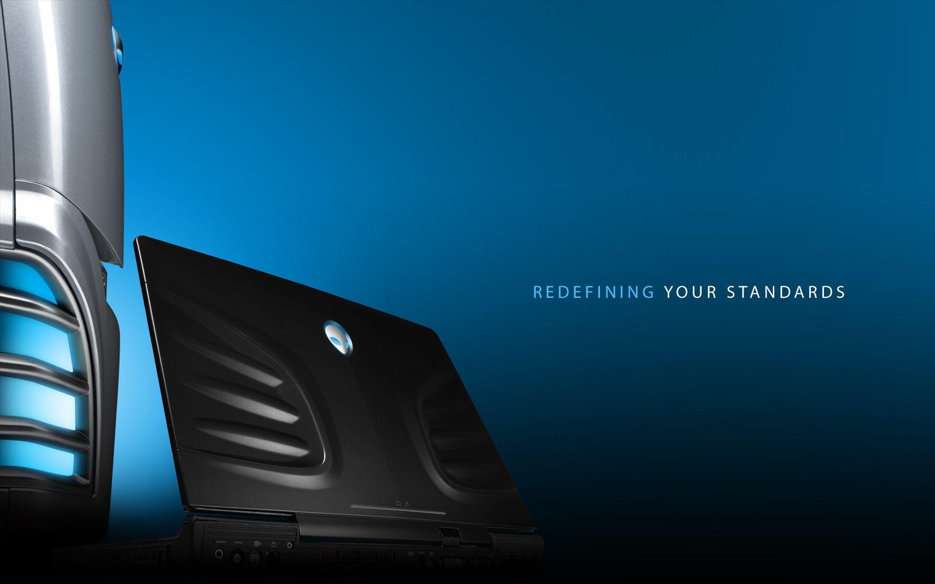 Alienware, Computer desktop, Laptop, Sfondo blu, Full HD, wallpaper per portatile