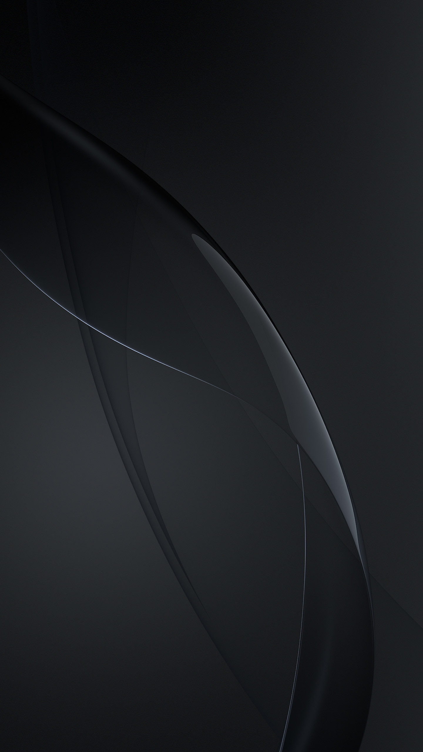 Linee curve, Sfondo nero, Minimalismo, QHD+, schermata di blocco del cellulare