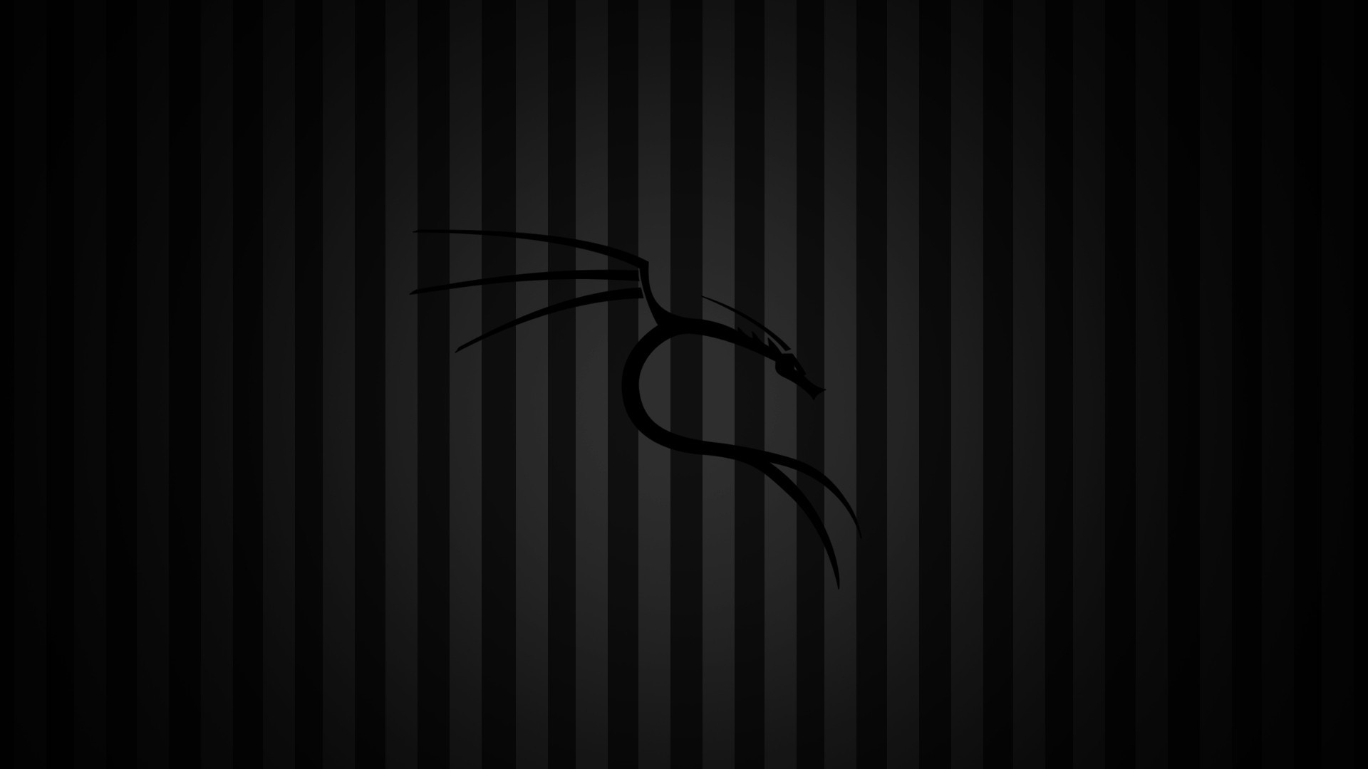 Kali Linux, Logo del drago, Righe, Sfondo nero, Full HD, wallpaper per portatile