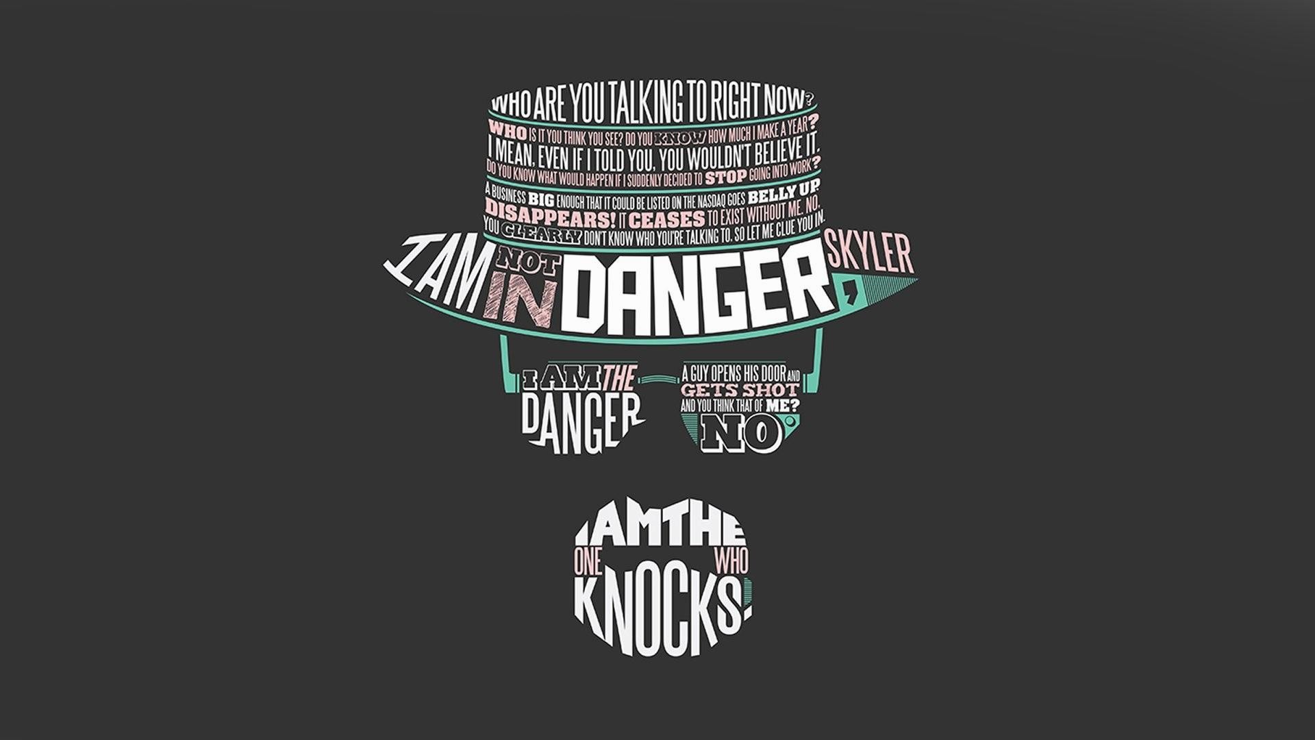 Heisenberg, Breaking Bad, I Am the Danger, Tipografia, Citazione, sfondo desktop 1080p