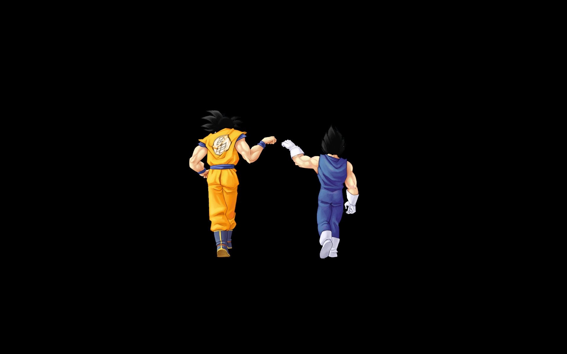 Goku, Vegeta, Dragon Ball, Sfondo nero, 16:10 Full HD, wallpaper widescreen