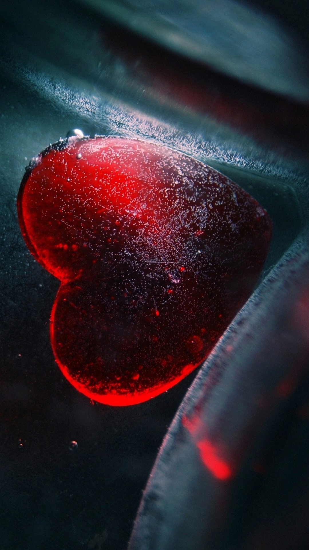Cuore di vetro, Rosso, Macro, Full HD, sfondo per iPhone e Android